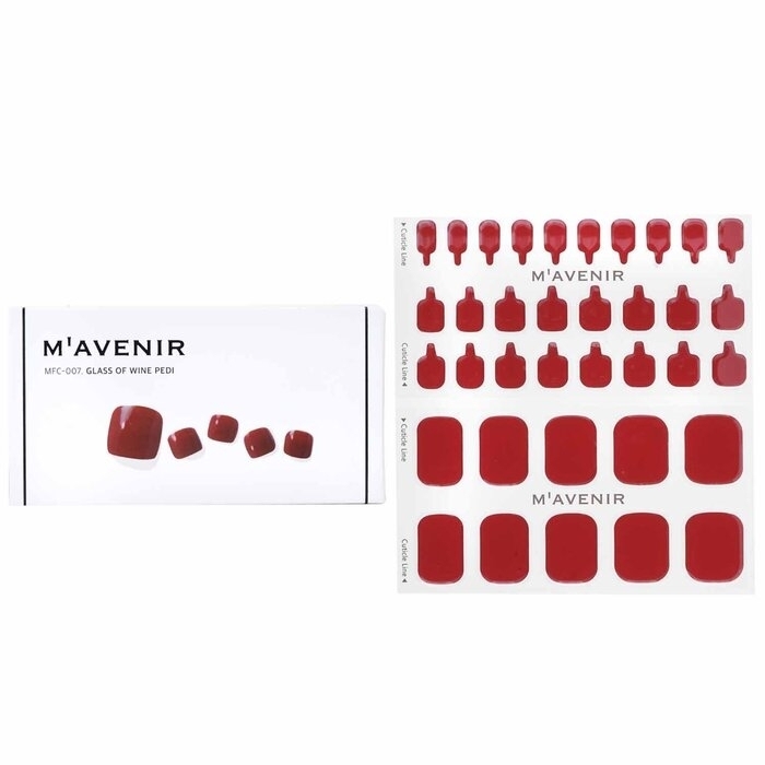 Mavenir - Nail Sticker (Red) - # Glass Of Wine Pedi(36pcs)