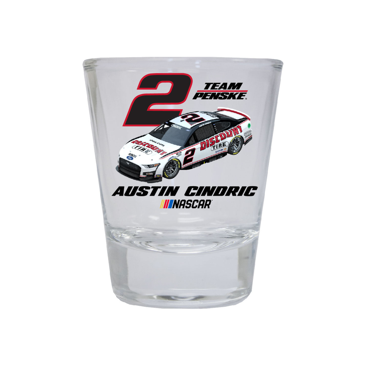 #2 Austin Cindric NASCAR Officially Licensed Round Shot Glass