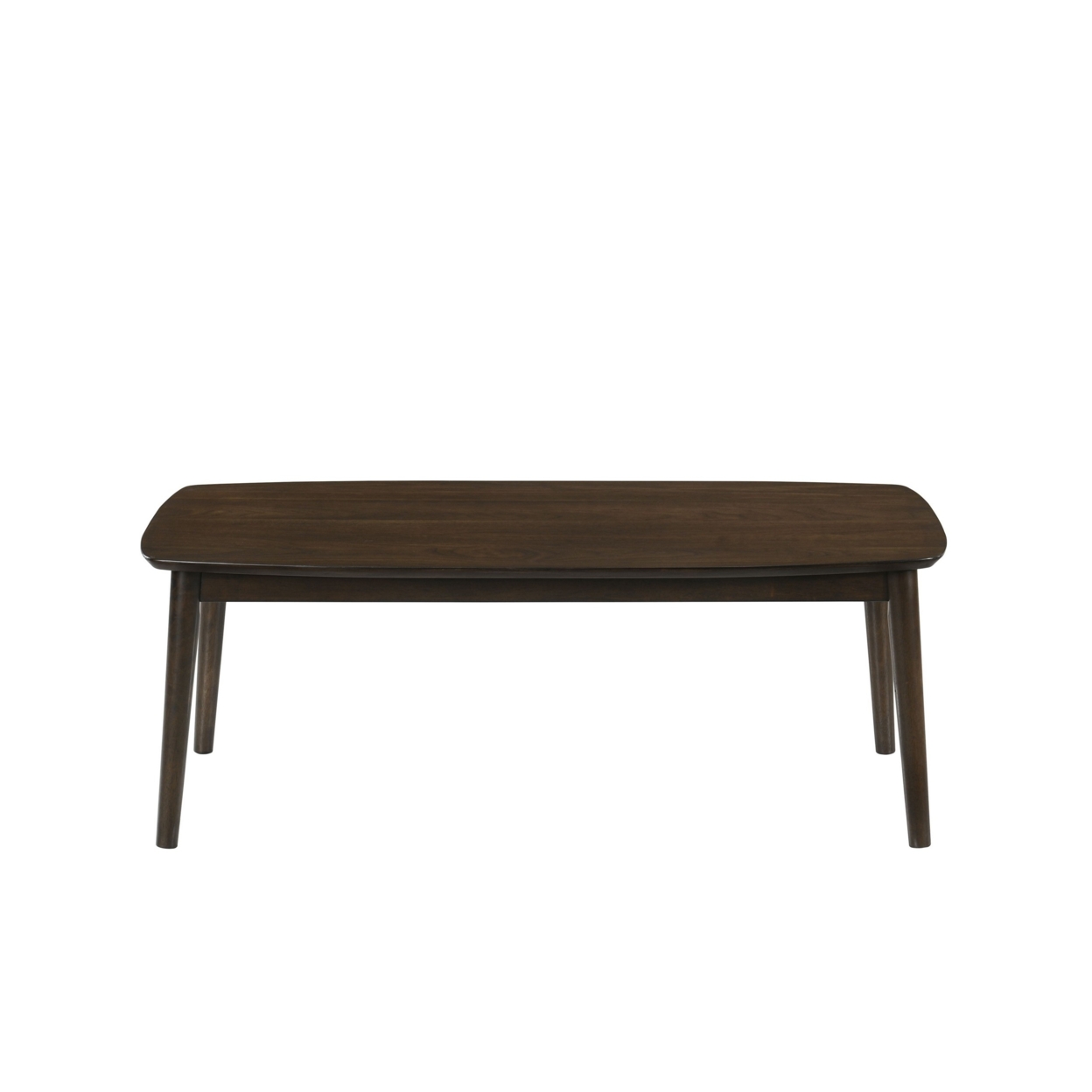 Lexi 3 Piece Coffee And End Table Set, Dark Walnut Brown Wood, Flared Legs- Saltoro Sherpi