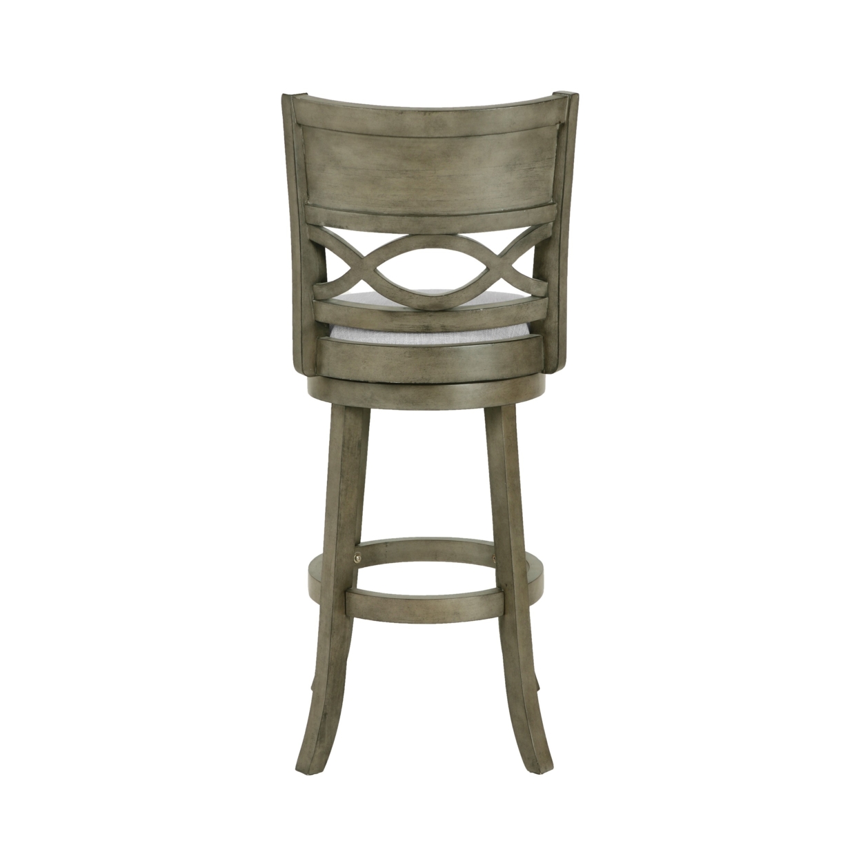 29 Inch Modern Barstool, Curved Geometric Design Backrest, Swiveling Seat- Saltoro Sherpi