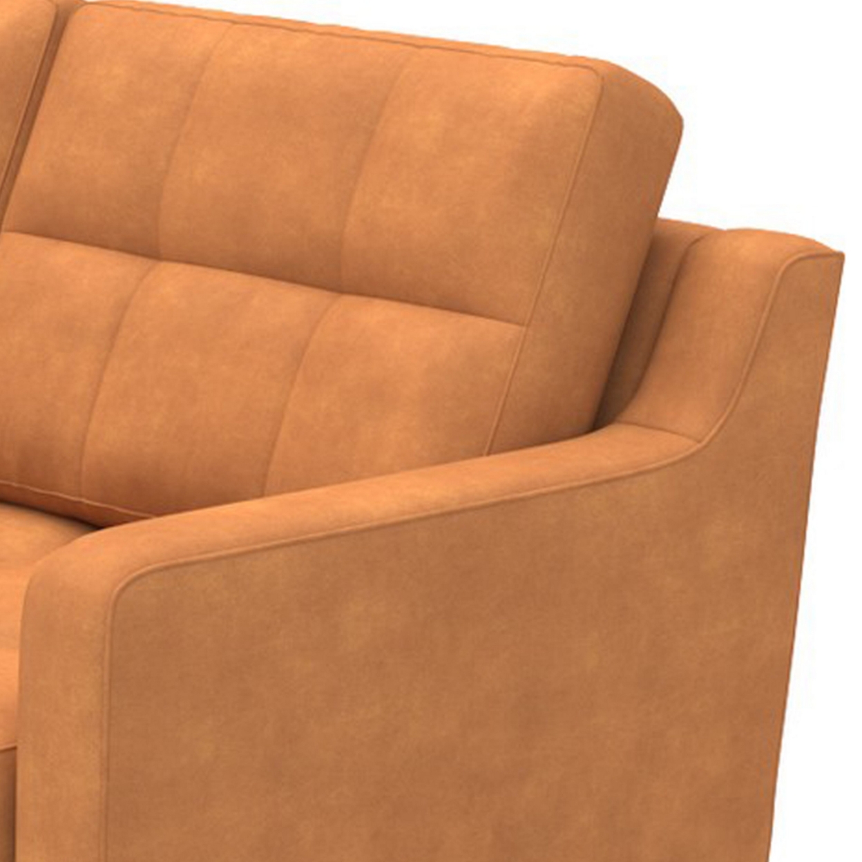 Juan 81 Inch Modular Sofa, Foam Filled Back, Square Arms, Brown Leather- Saltoro Sherpi