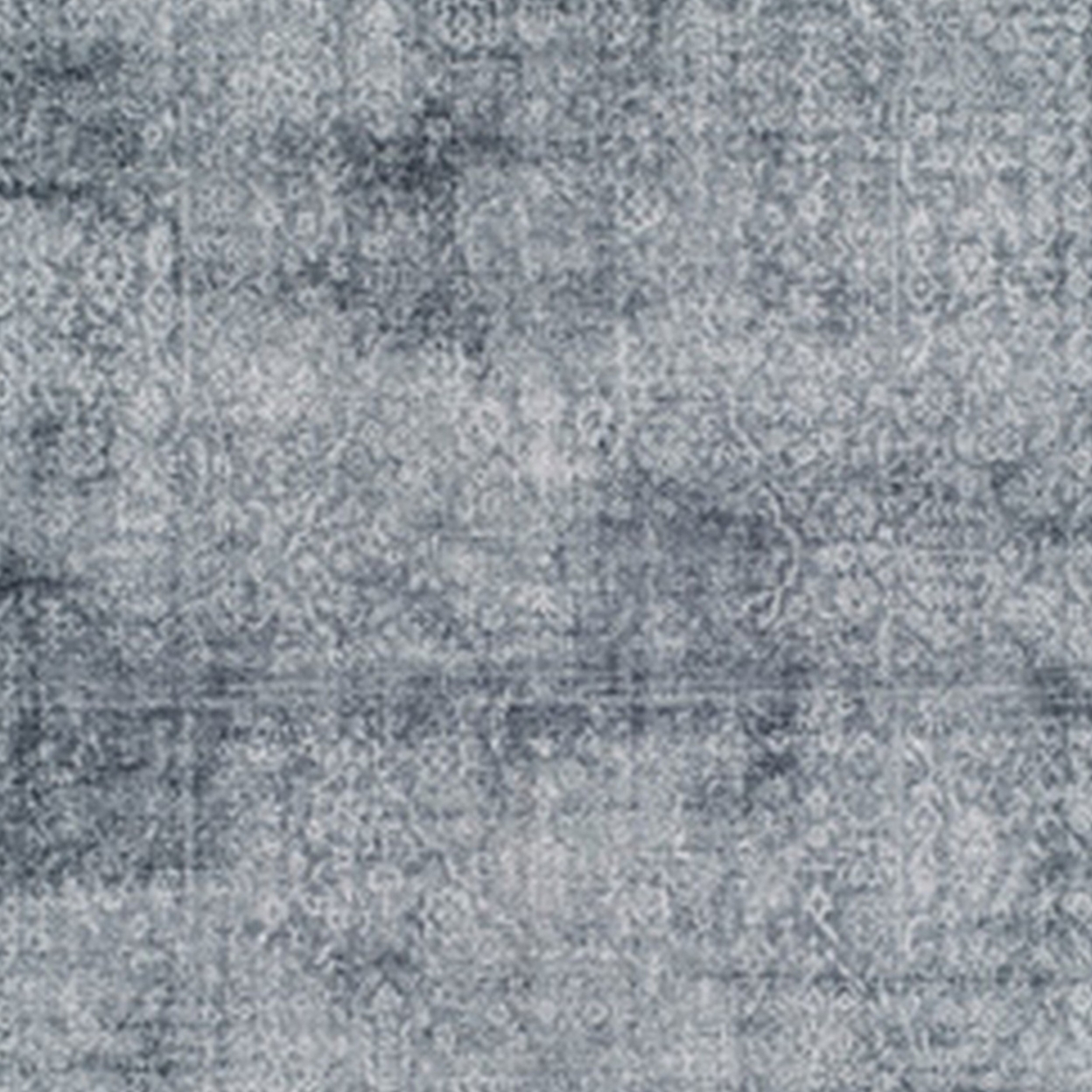 Hynn 8 X 10 Area Rug, Natural Teal Blue Polyester Fabric, Distressed Print- Saltoro Sherpi