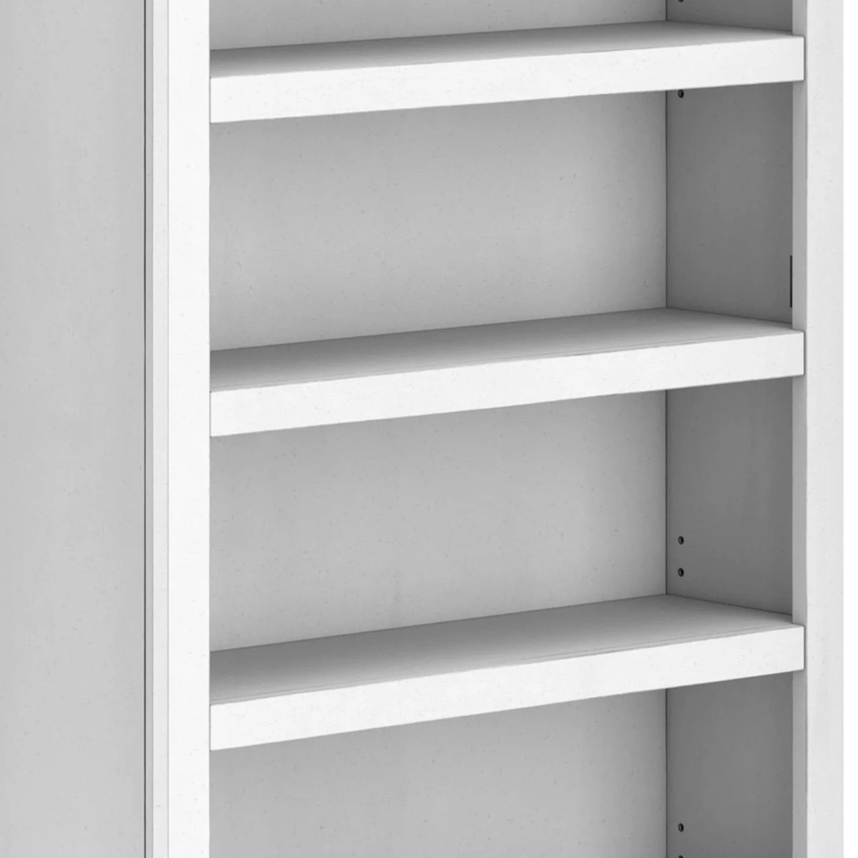 75 Inch Freestanding Bookcase, Adjustable Shelves, Whitewashed Finish- Saltoro Sherpi
