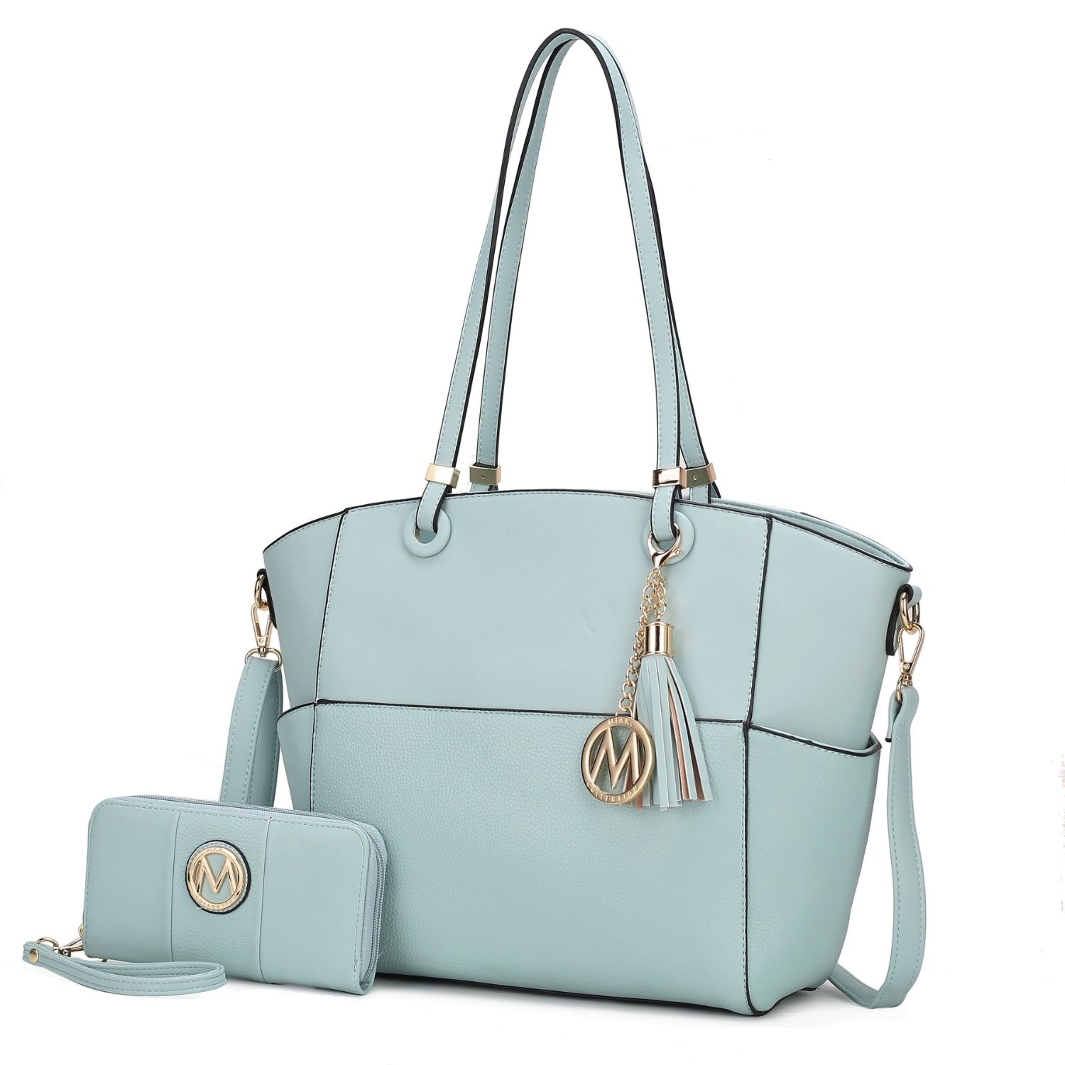 MKF Collection Prisha Vegan Leather Women's Tote Bag With Wallet By Mia K- 2 Pieces - Seafoam