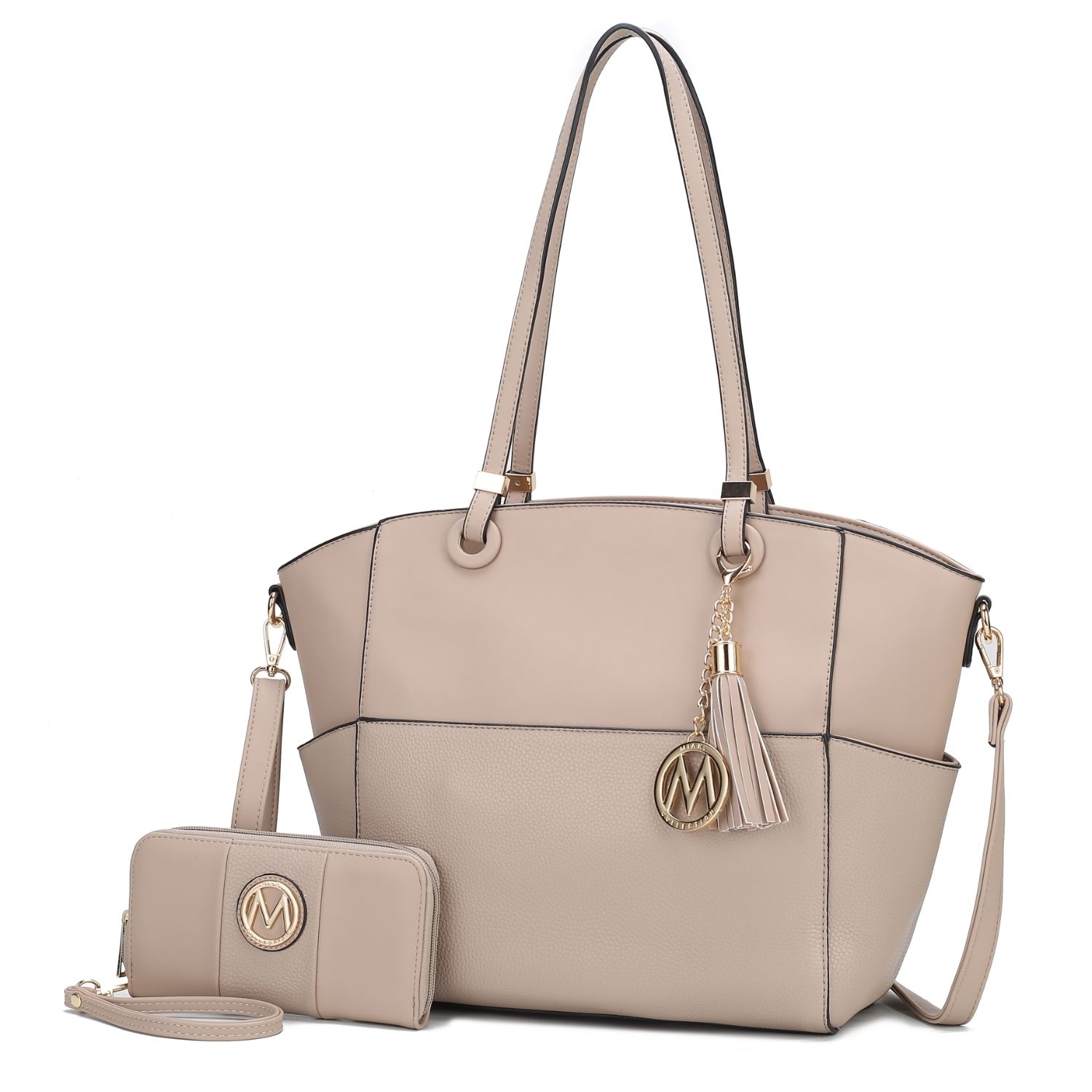 MKF Collection Prisha Vegan Leather Women's Tote Bag With Wallet By Mia K- 2 Pieces - Taupe