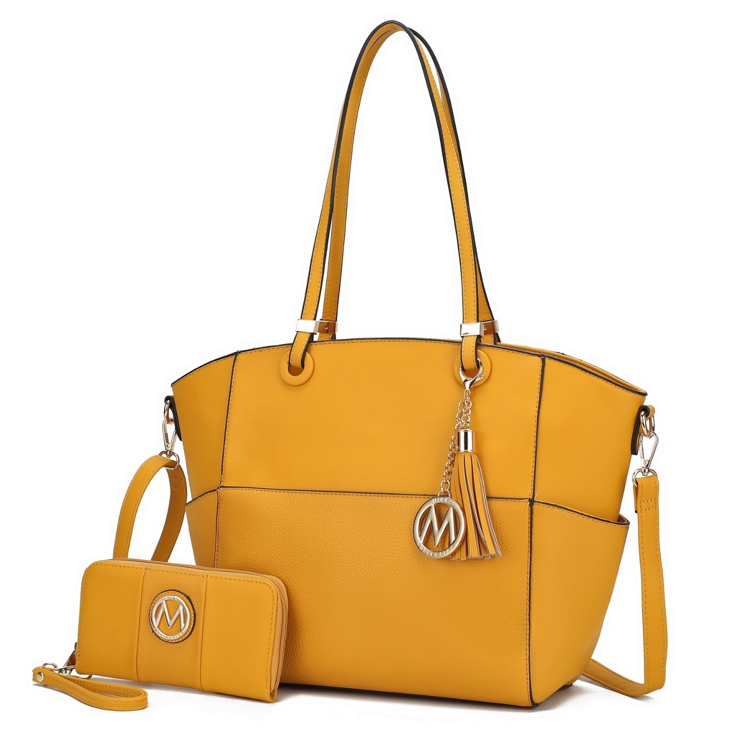 MKF Collection Prisha Vegan Leather Women's Tote Bag With Wallet By Mia K- 2 Pieces - Yellow