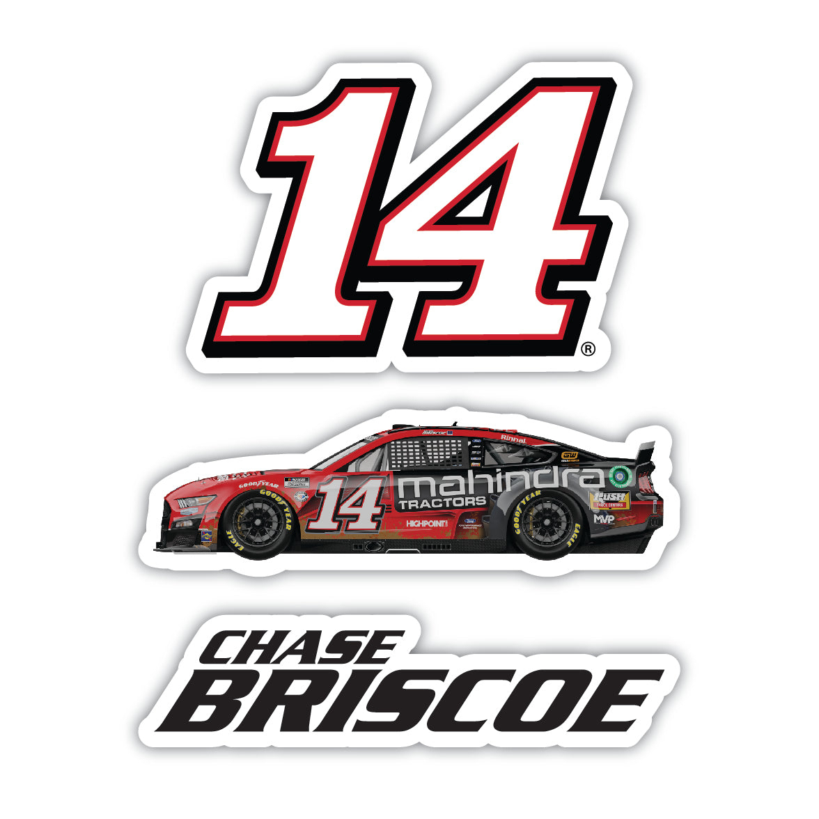 #14 Chase Briscoe 3 Pack Laser Cut Decal