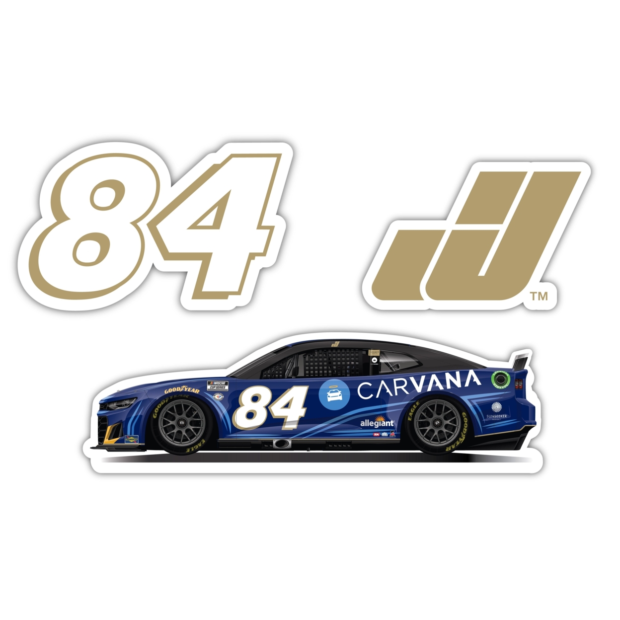 #84 Jimmie Johnson 3 Pack Laser Cut Decal