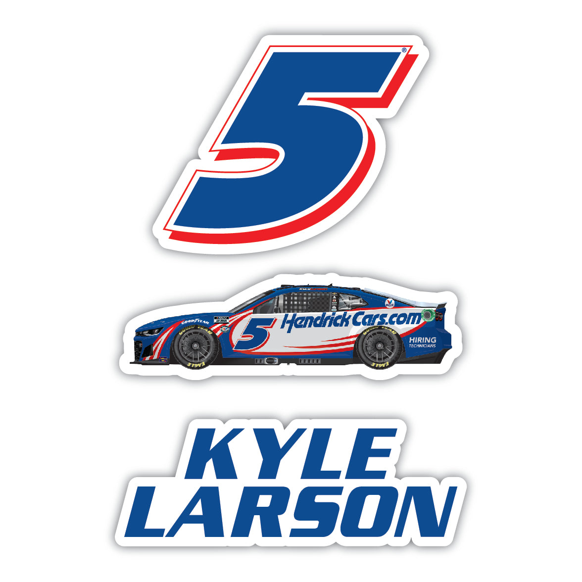 #5 Kyle Larson 3 Pack Laser Cut Decal