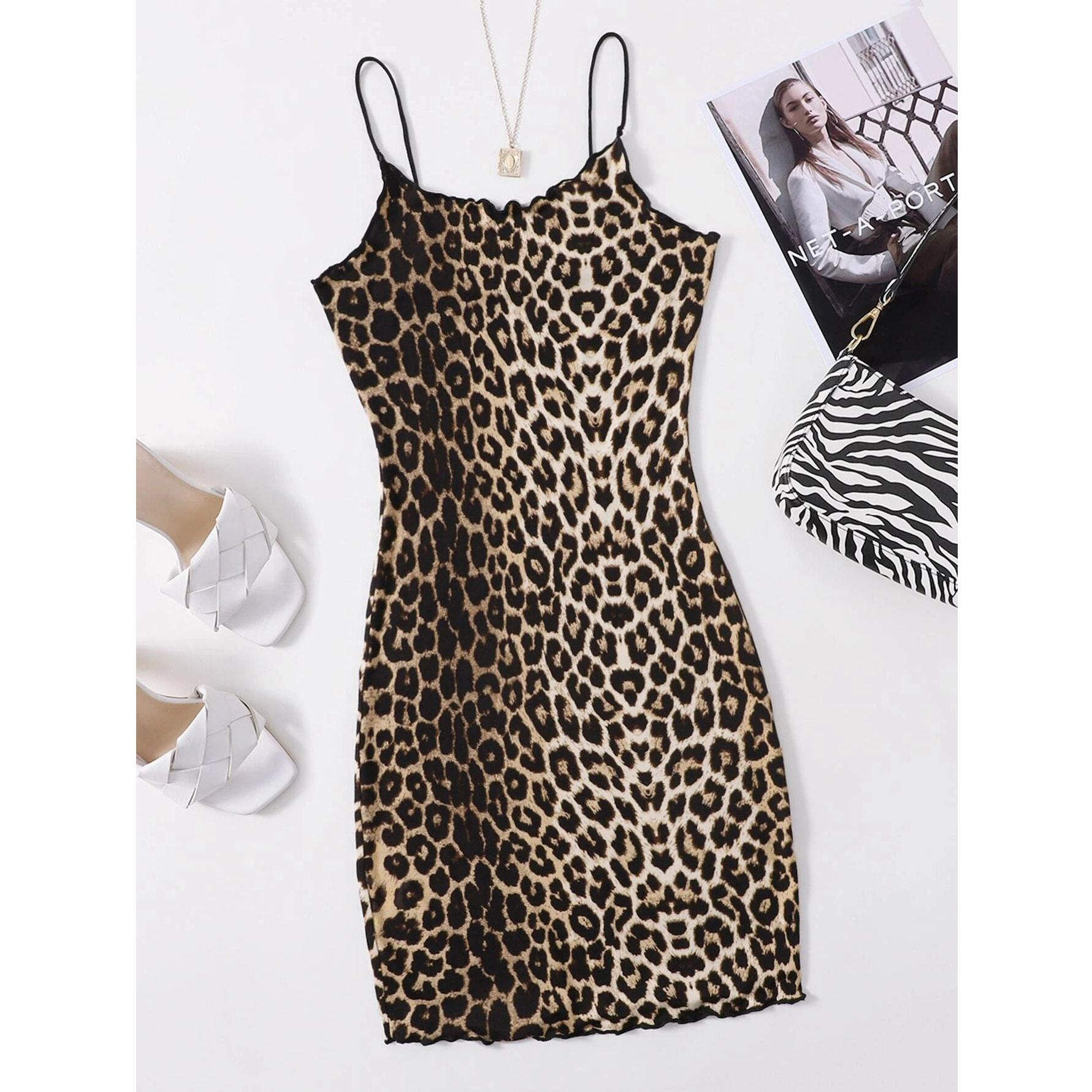 Lettuce Trim Leopard Dress - Xl