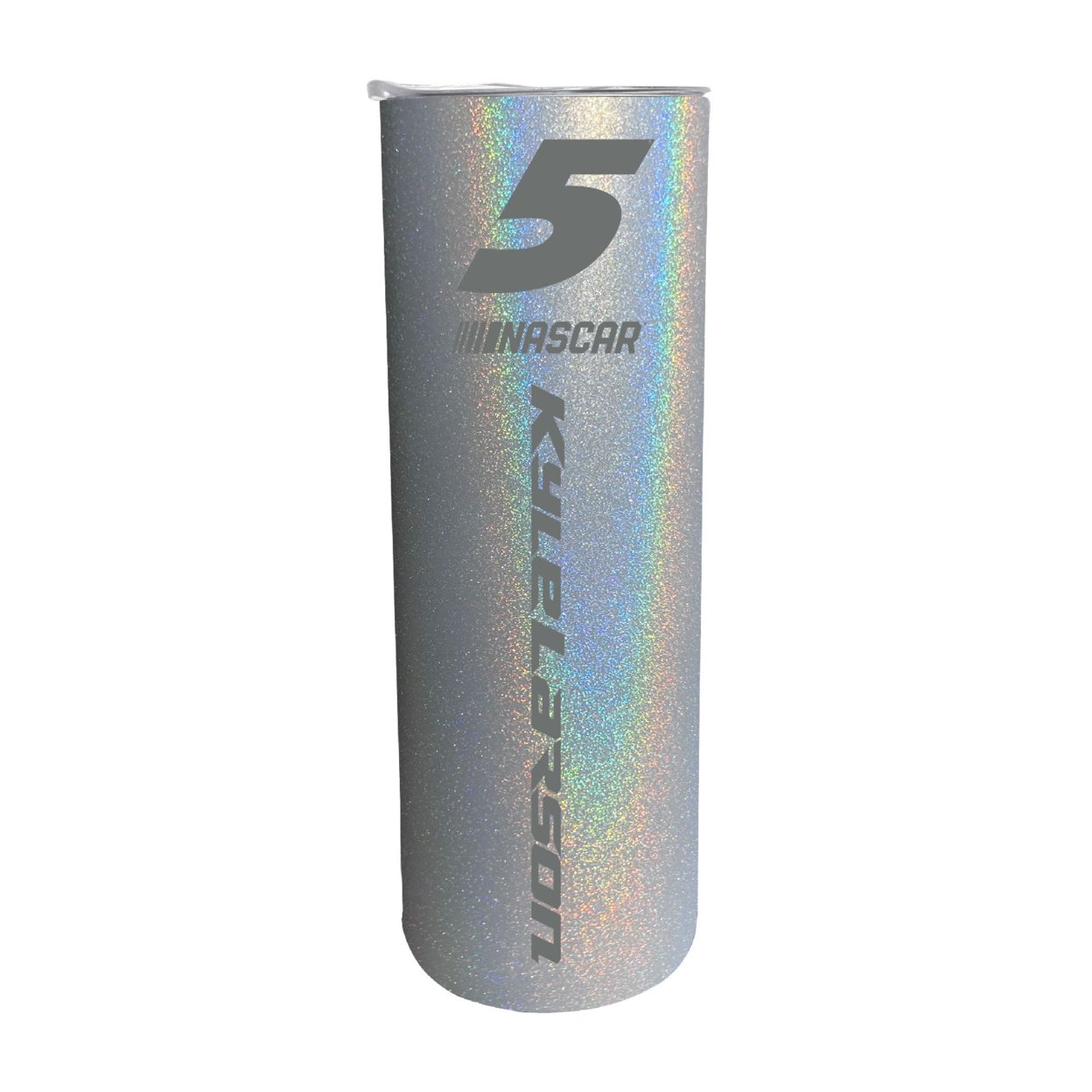 #5 Kyle Larson Officially Licensed 20oz Insulated Stainless Steel Skinny Tumbler - Rainbow Glitter Grey