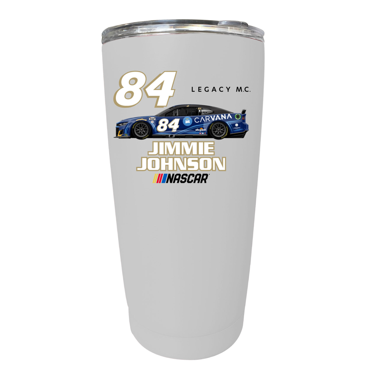 #84 Jimmie Johnson Officially Licensed 16oz Stainless Steel Tumbler - White