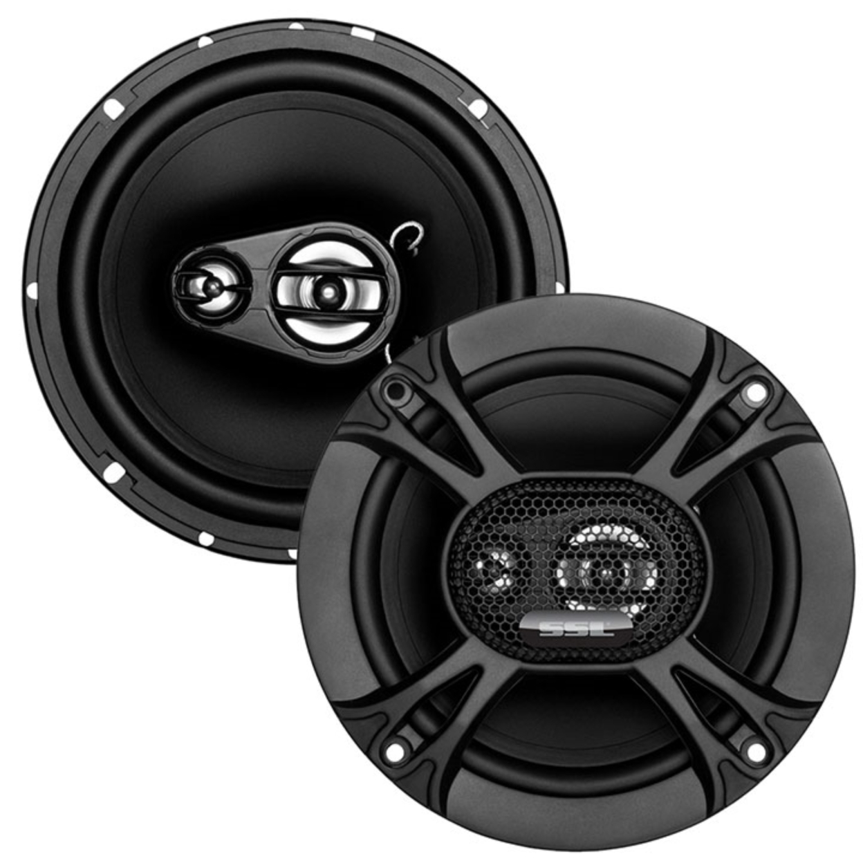 Soundstorm SSL EX365 6.5 Inch 150W 3-Way Car Coaxial Audio Black Speakers (Pair)