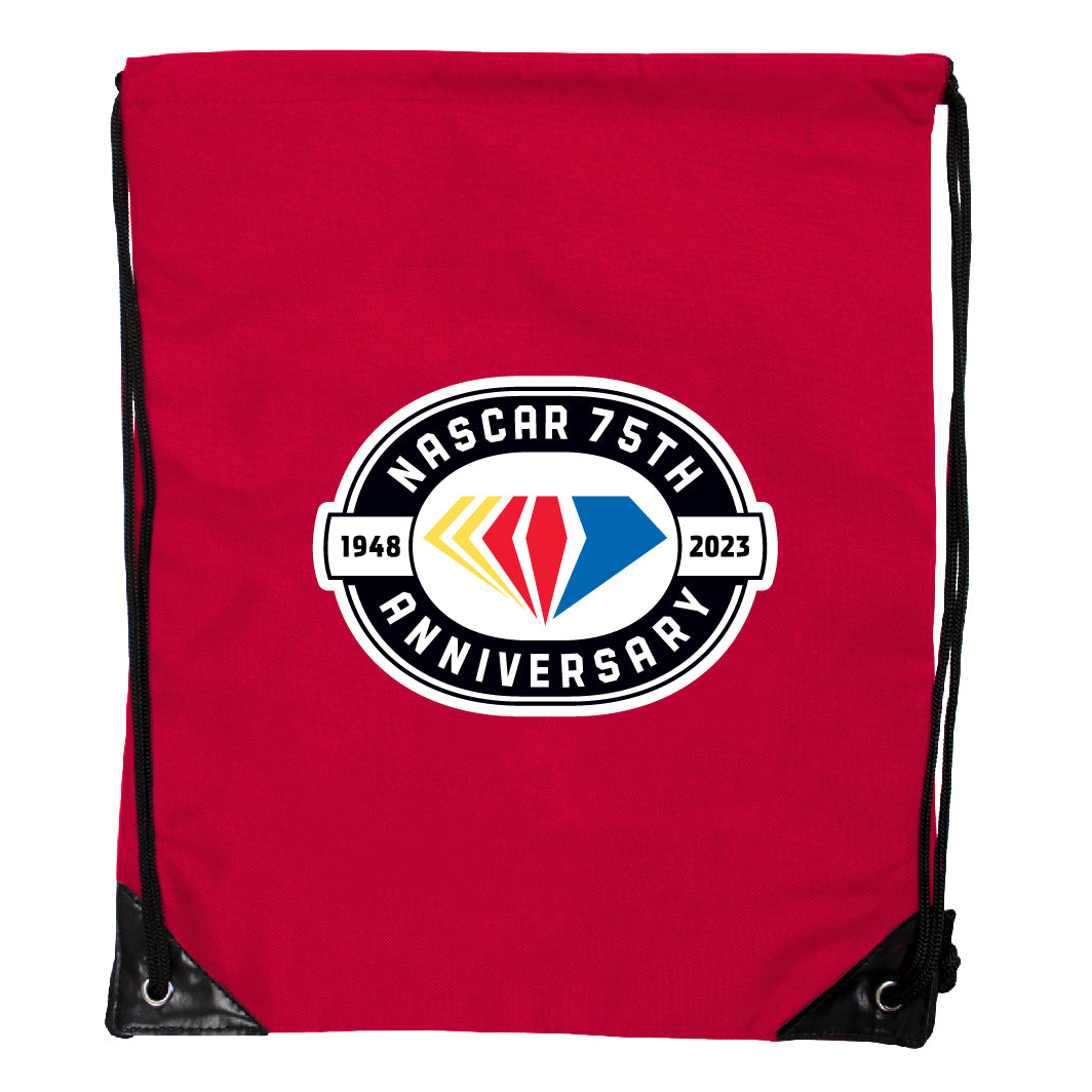 NASCAR 75 Year Anniversary Officially Licensed Cinch Bag - Black