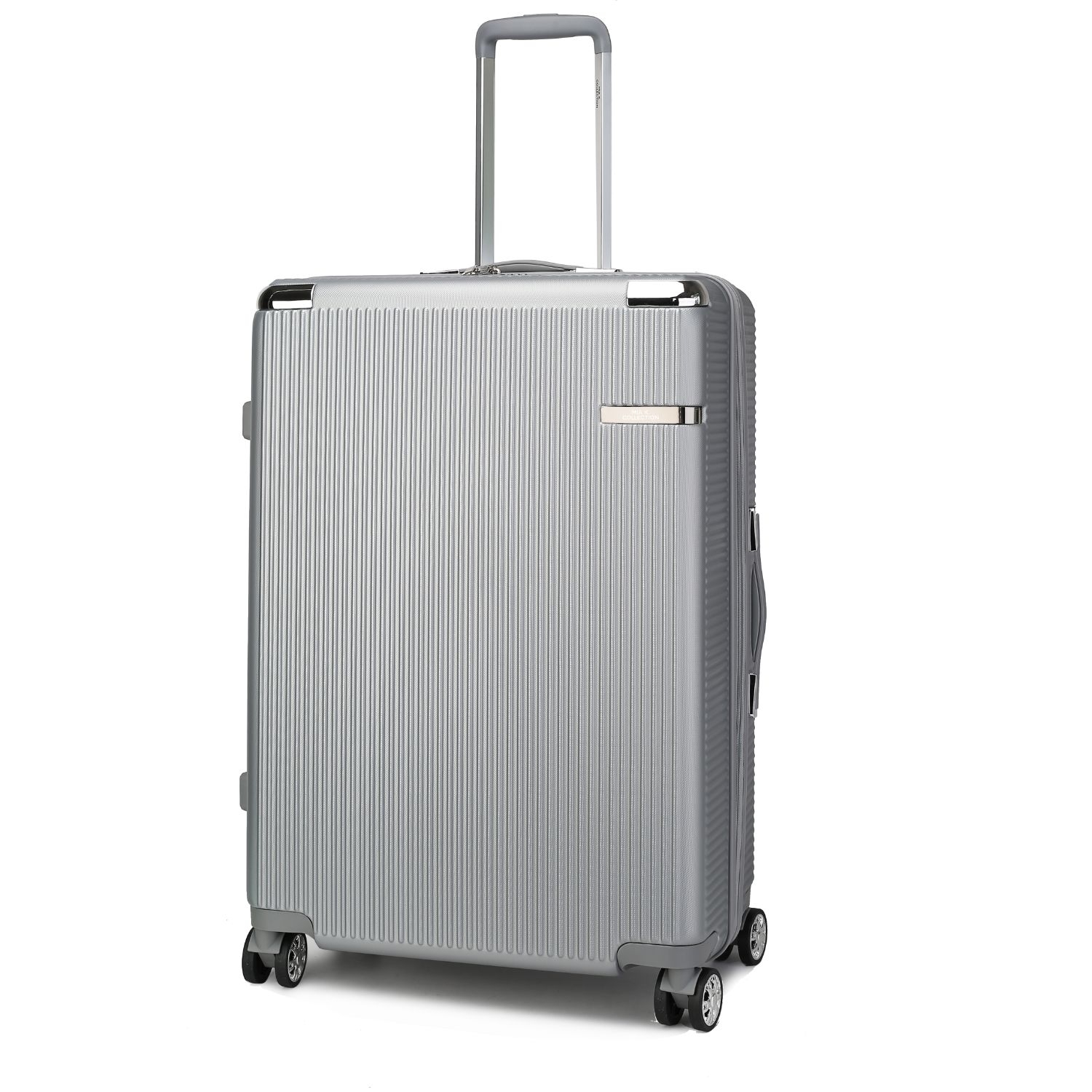 MKF Collection Tulum 26.5 Extra Large Check-in Spinner With TSA Security Lock By Mia K. - Silver
