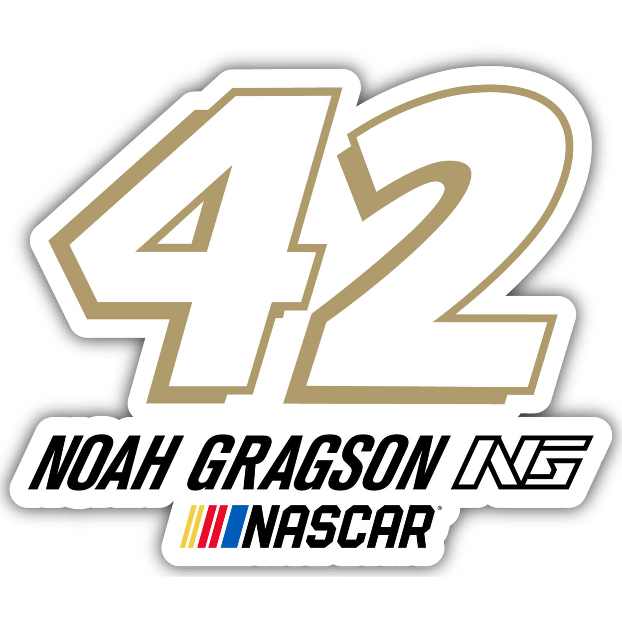 #42 Noah Gragson 4-Inch Number Laser Cut Decal