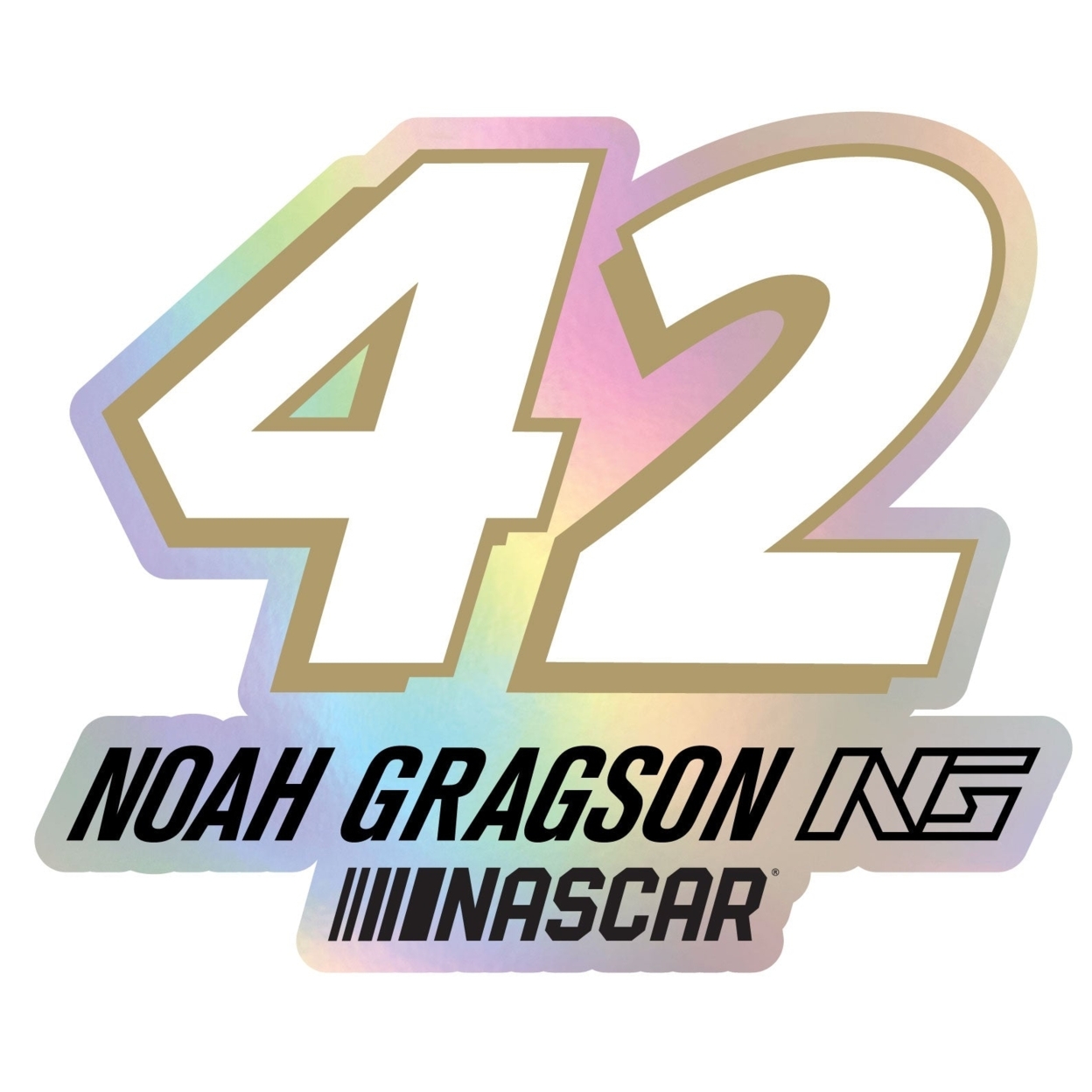 #42 Noah Gragson Laser Cut Holographic Decal - 8-Inch