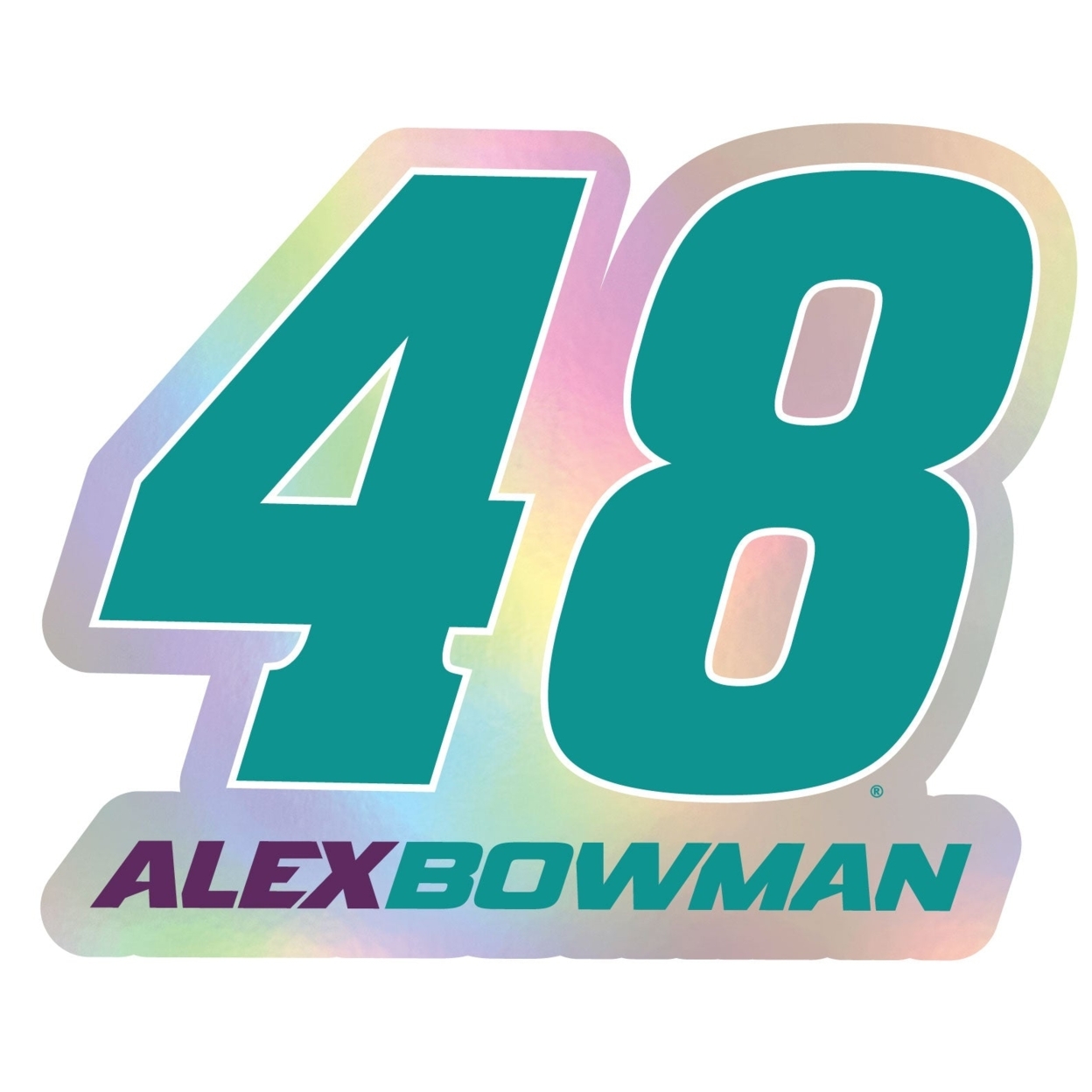 #48 Alex Bowman Laser Cut Holographic Decal - 2-Inch