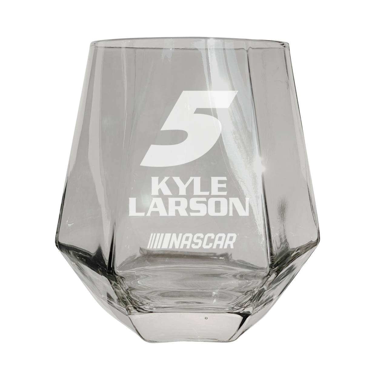 #5 Kyle Larson Officially Licensed 10 Oz Engraved Diamond Wine Glass - Clear, Single