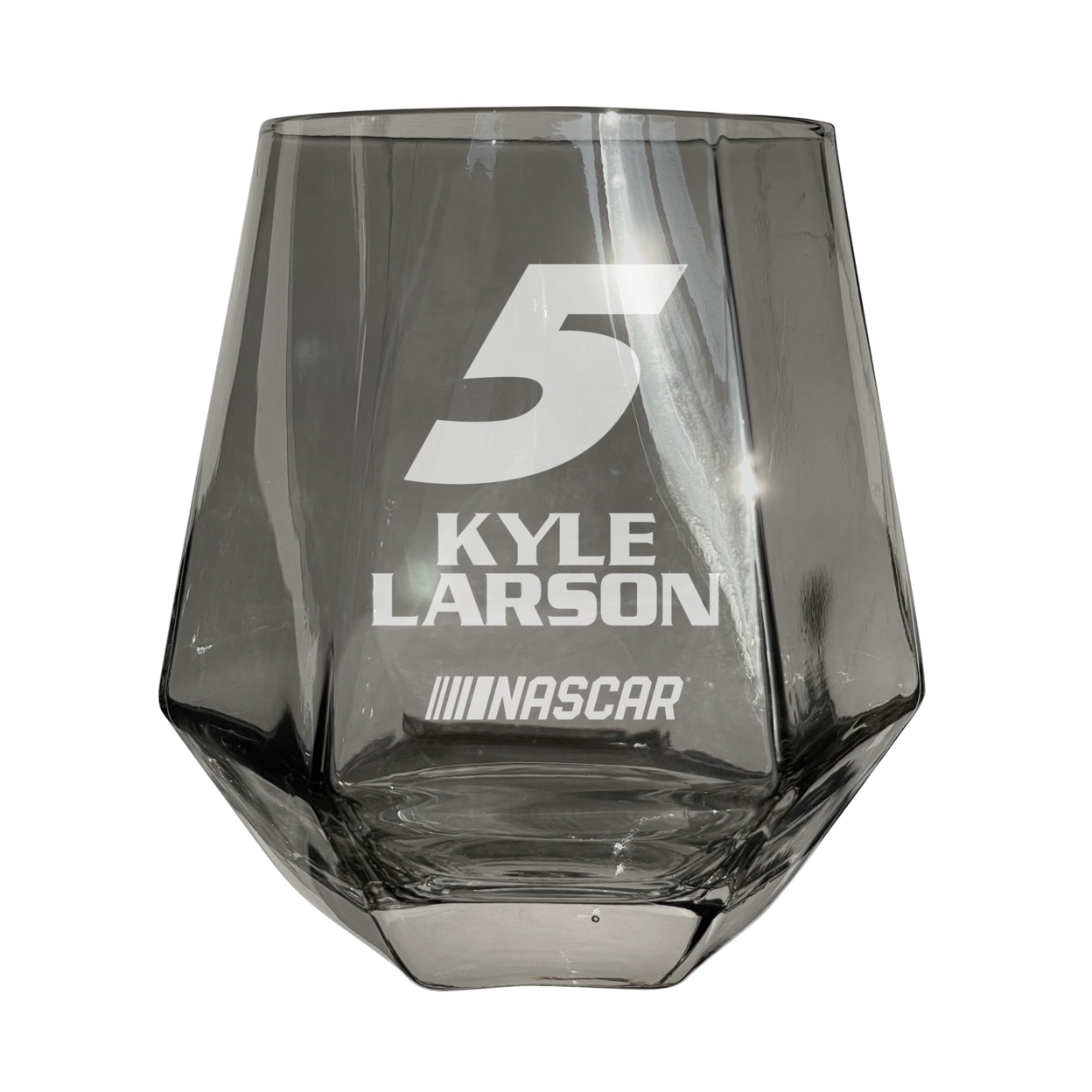 #5 Kyle Larson Officially Licensed 10 Oz Engraved Diamond Wine Glass - Grey, 2-Pack