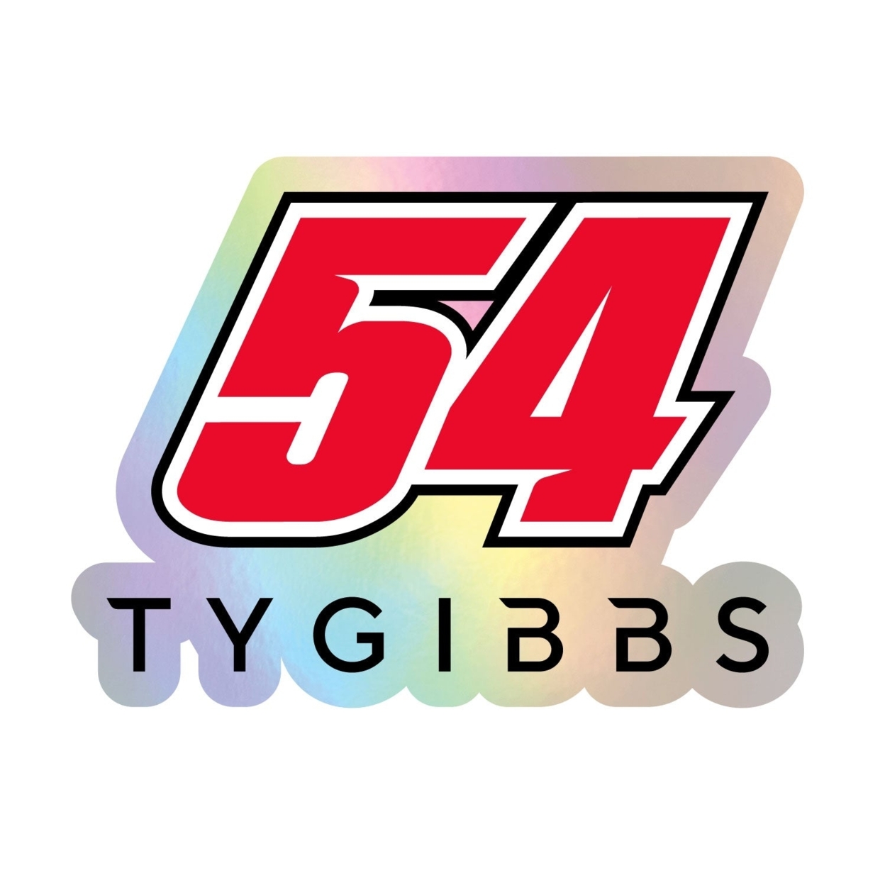 #54 Ty Gibbs Laser Cut Holographic Decal - 4-Inch