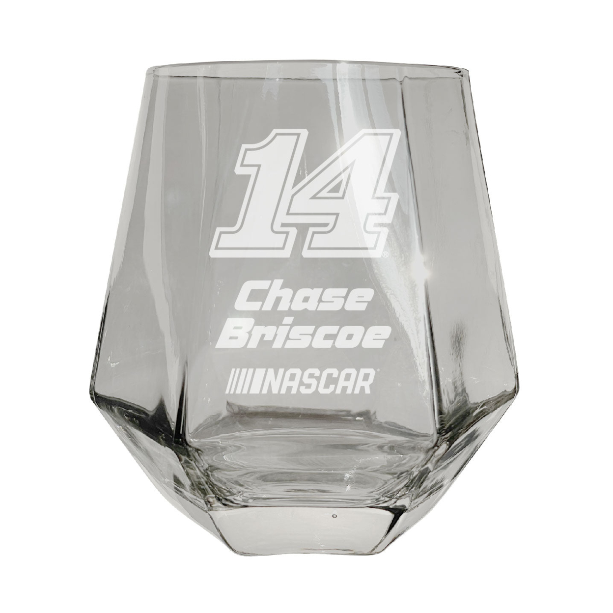 #14 Chase Briscoe Officially Licensed 10 Oz Engraved Diamond Wine Glass - Clear, 2-Pack