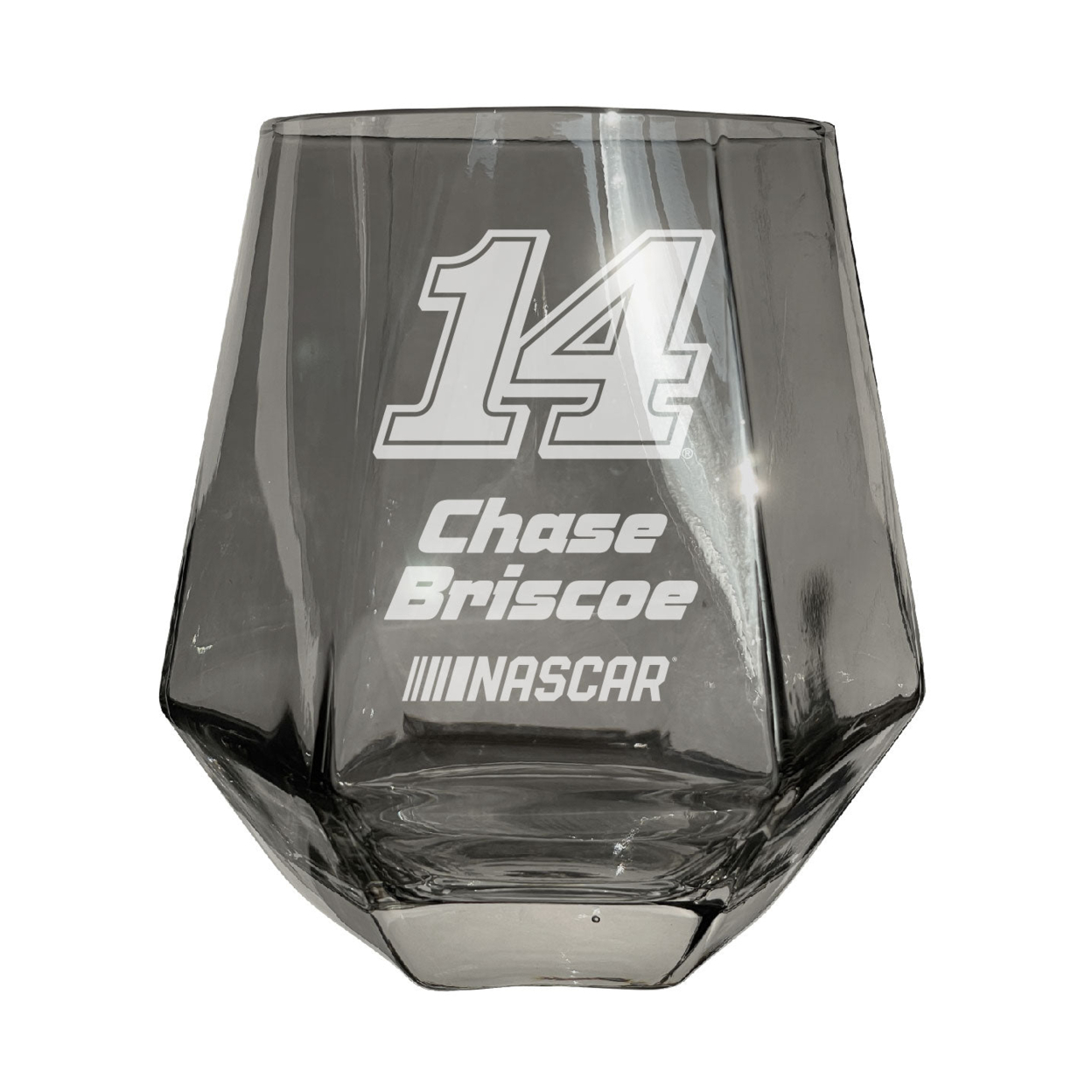 #14 Chase Briscoe Officially Licensed 10 Oz Engraved Diamond Wine Glass - Iridescent, 2-Pack