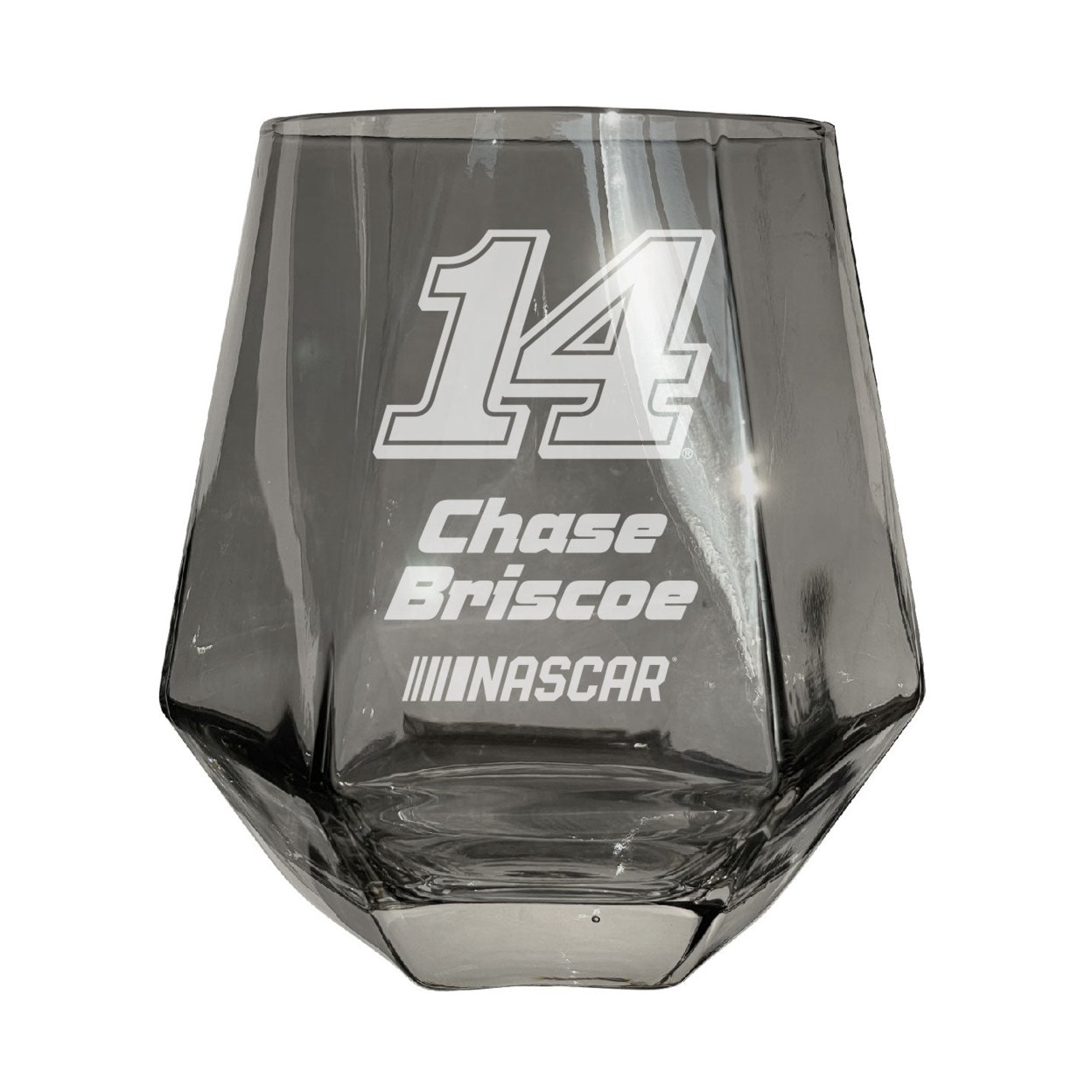 #14 Chase Briscoe Officially Licensed 10 Oz Engraved Diamond Wine Glass - Clear, Single