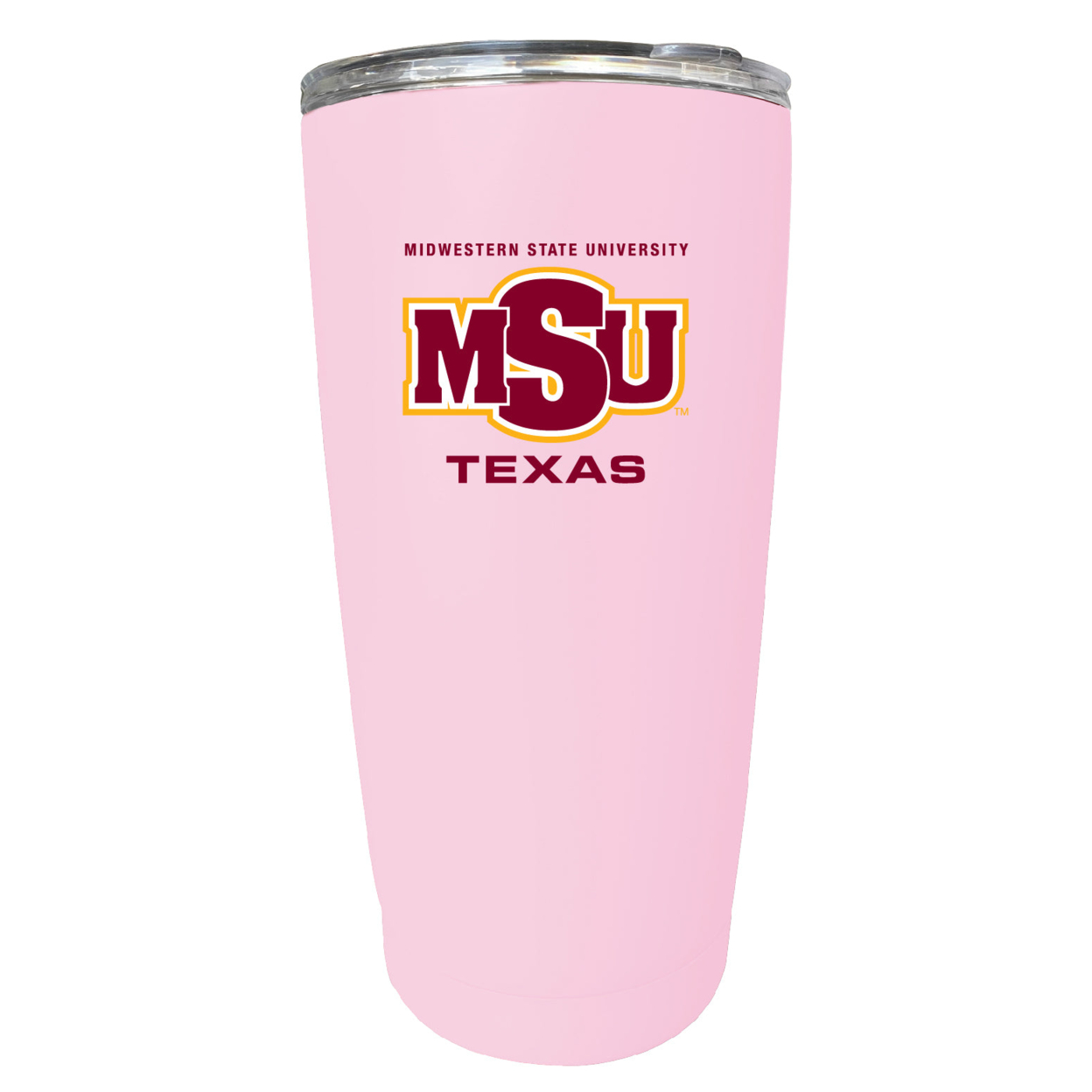 Midwestern State University Mustangs 16 Oz Stainless Steel Insulated Tumbler - Pink