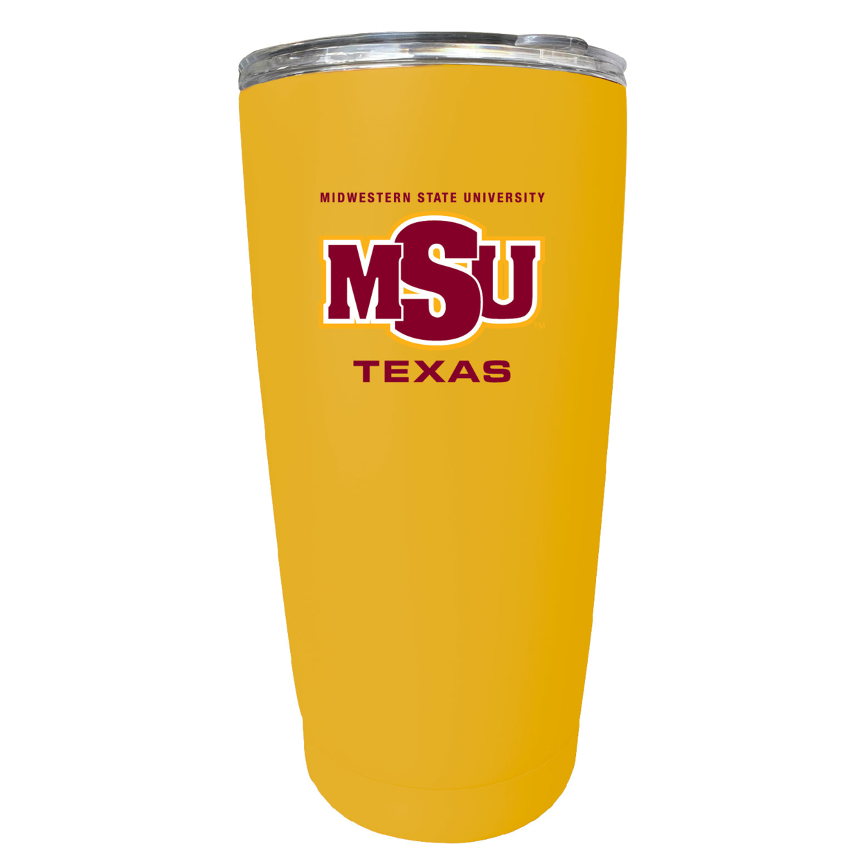 Midwestern State University Mustangs 16 Oz Stainless Steel Insulated Tumbler - Yellow