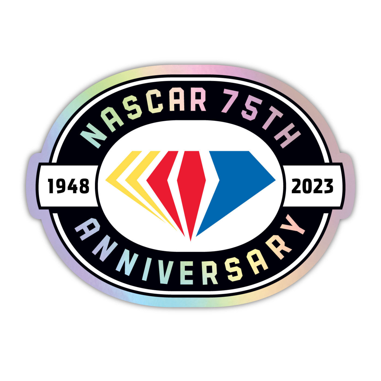 NASCAR 75 Year Anniversary Laser Cut Holographic Decal - 4-Inch