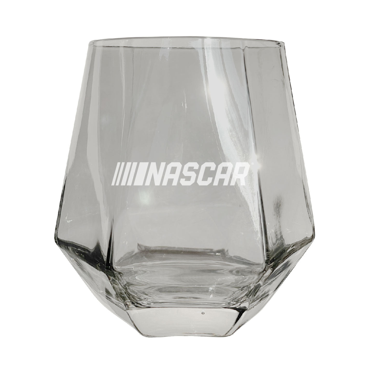 NASCAR Officially Licensed 10 Oz Engraved Diamond Wine Glass - Clear, Single