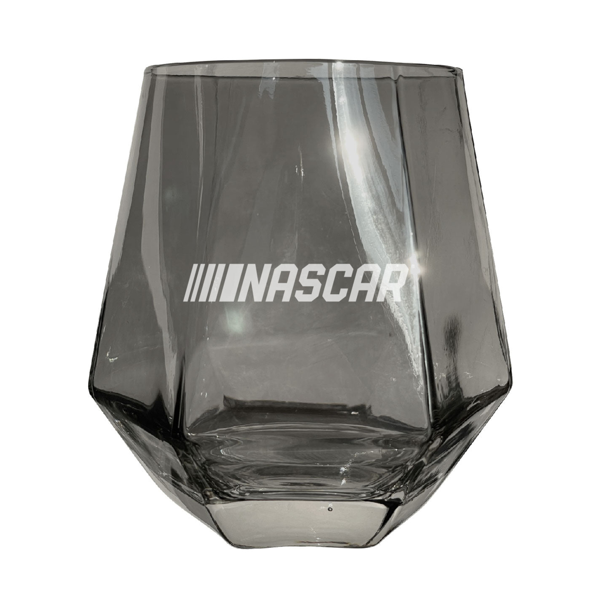 NASCAR Officially Licensed 10 Oz Engraved Diamond Wine Glass - Grey, Single