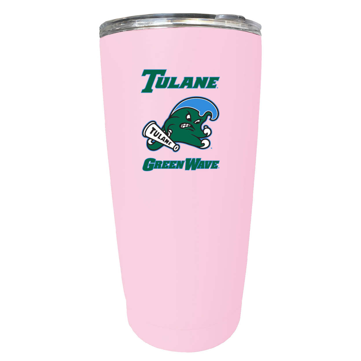 Tulane University Green Wave 16 Oz Stainless Steel Insulated Tumbler - Pink