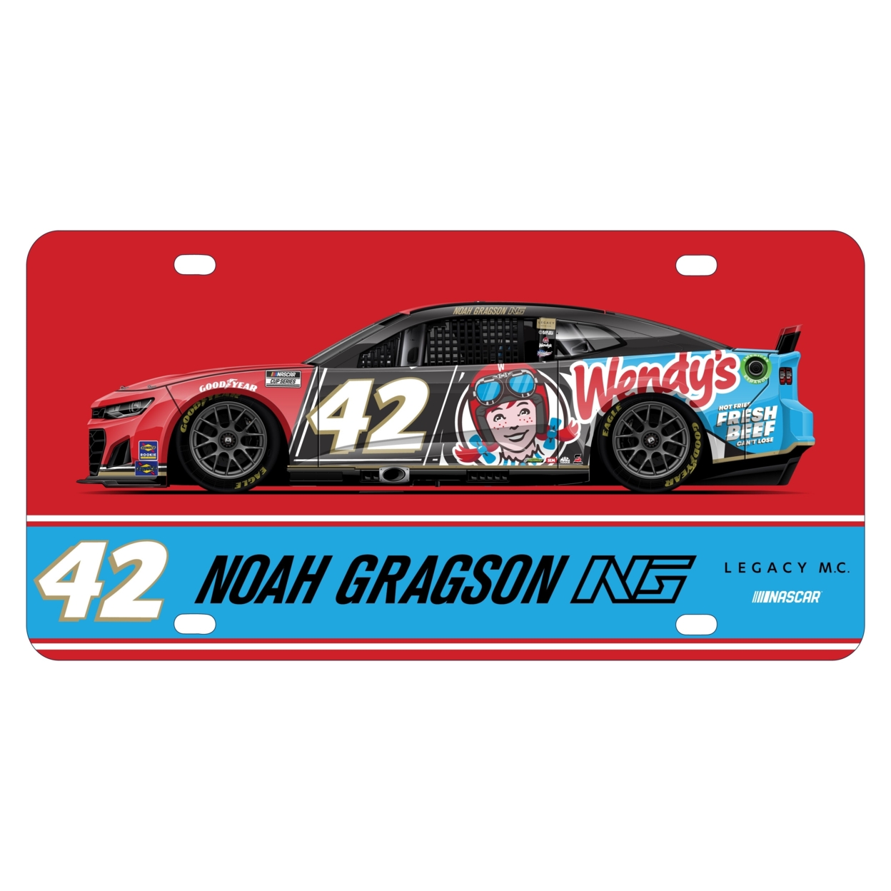 #42 Noah Gragson W Officially Licensed NASCAR Metal License Plate