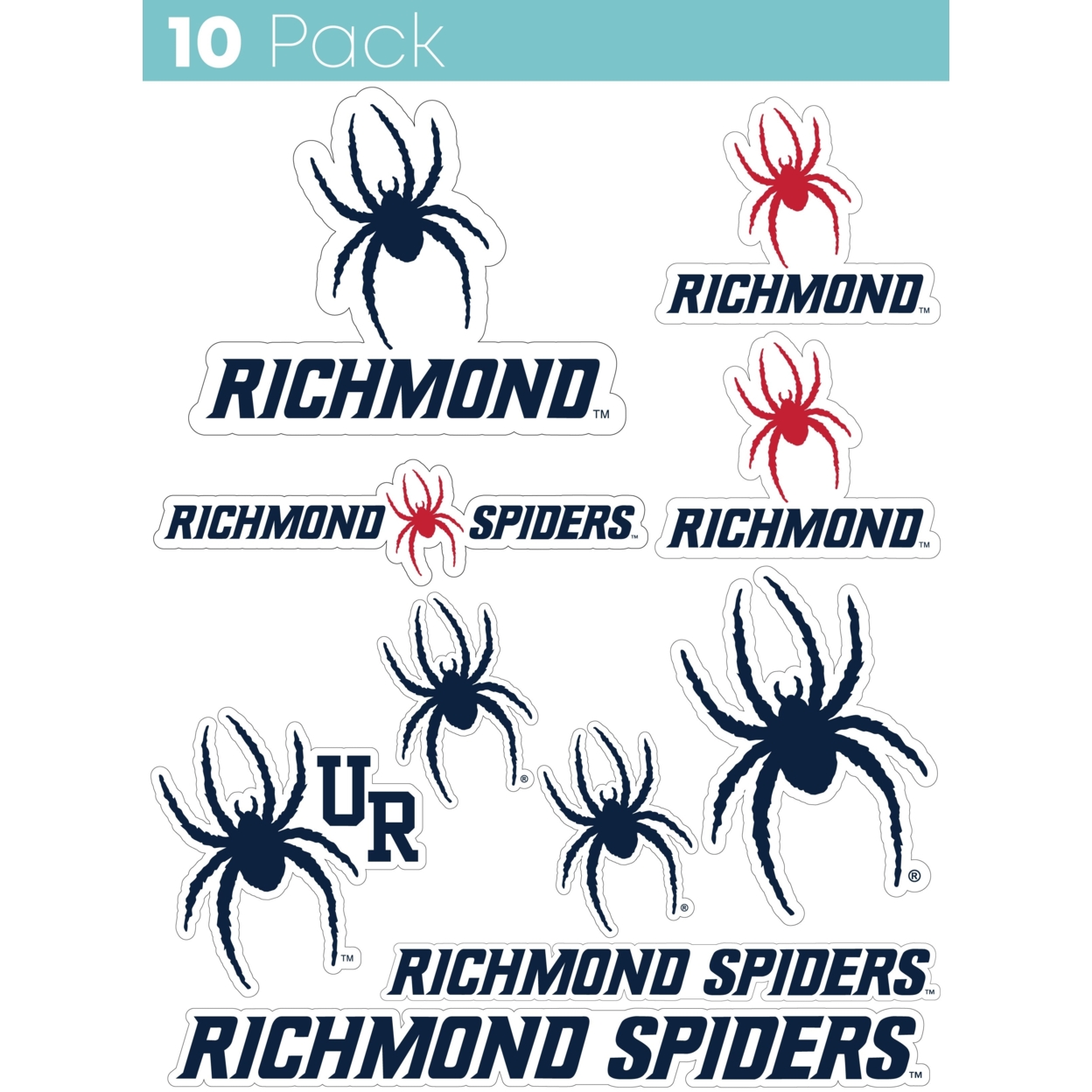 Richmond Spiders 10 Pack Collegiate Vinyl Decal Sticker