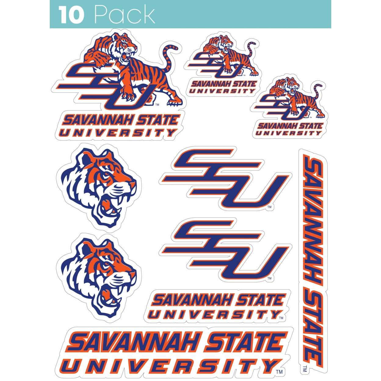 Savannah State University 10 Pack Collegiate Vinyl Decal Sticker