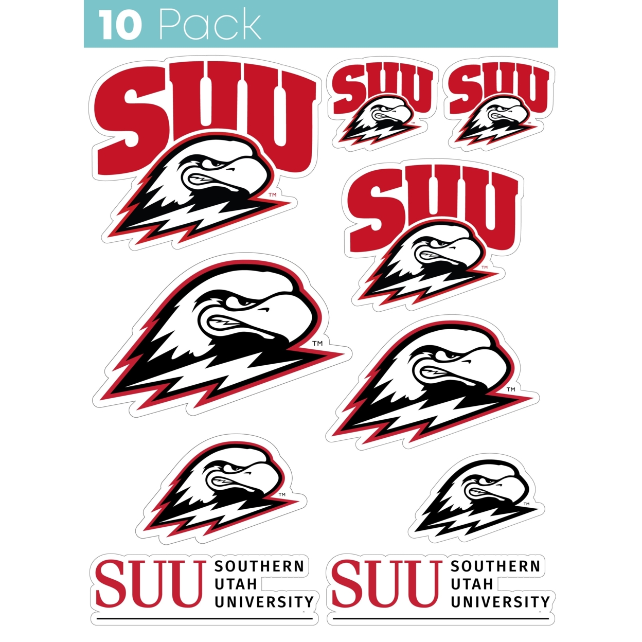 Southern Utah University 10 Pack Collegiate Vinyl Decal Sticker
