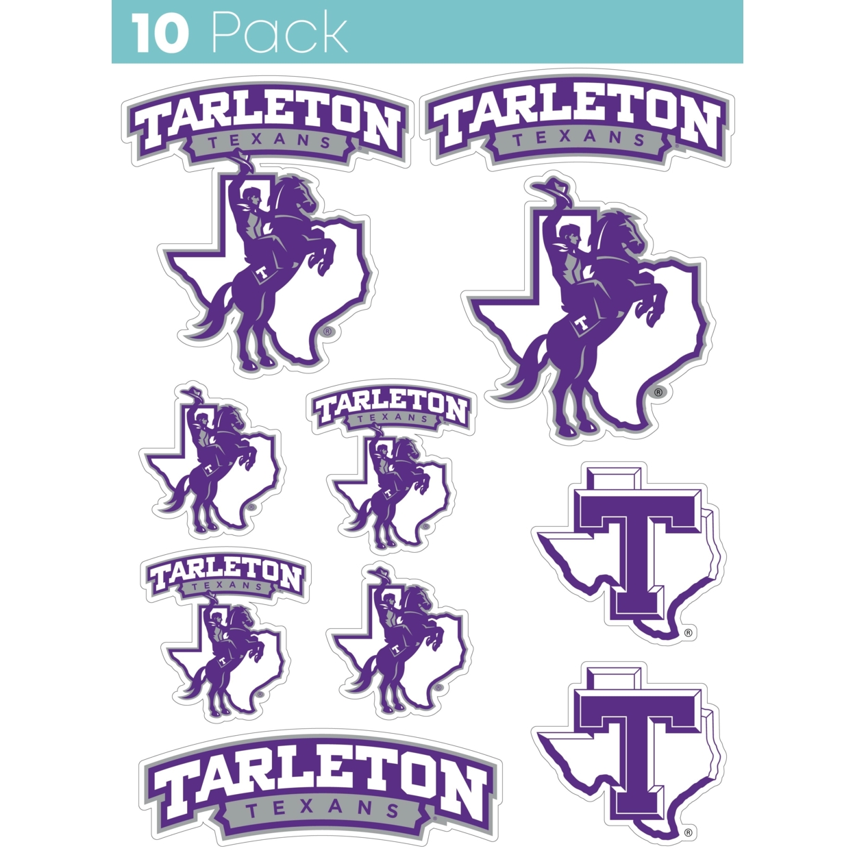 Tarleton State University 10 Pack Collegiate Vinyl Decal Sticker