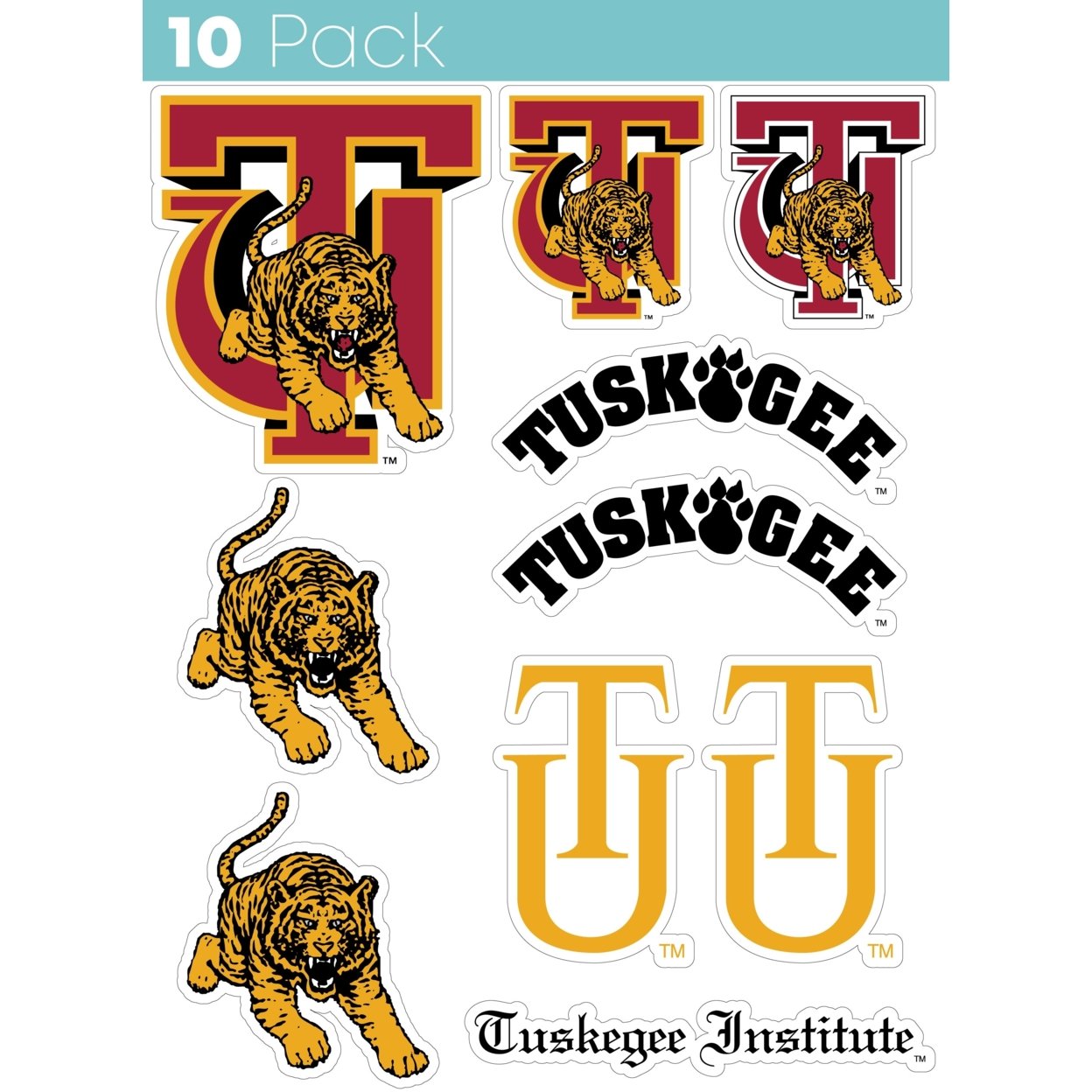 Tuskegee University 10 Pack Collegiate Vinyl Decal Sticker