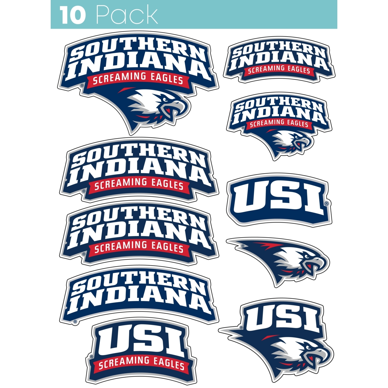 University Of Southern Indiana 10 Pack Collegiate Vinyl Decal Sticker