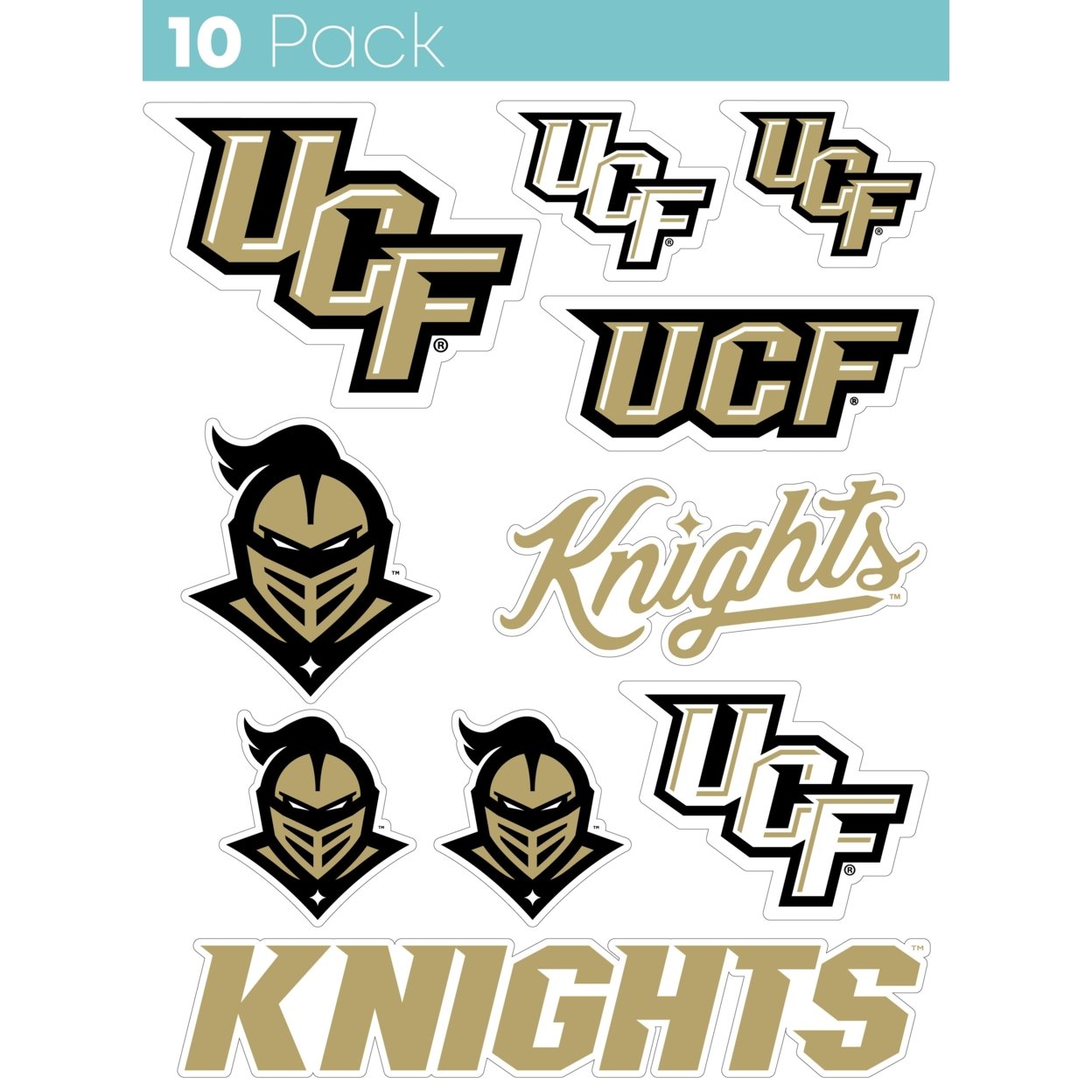 University Of Central Florida Knights 10 Pack Collegiate Vinyl Decal Sticker