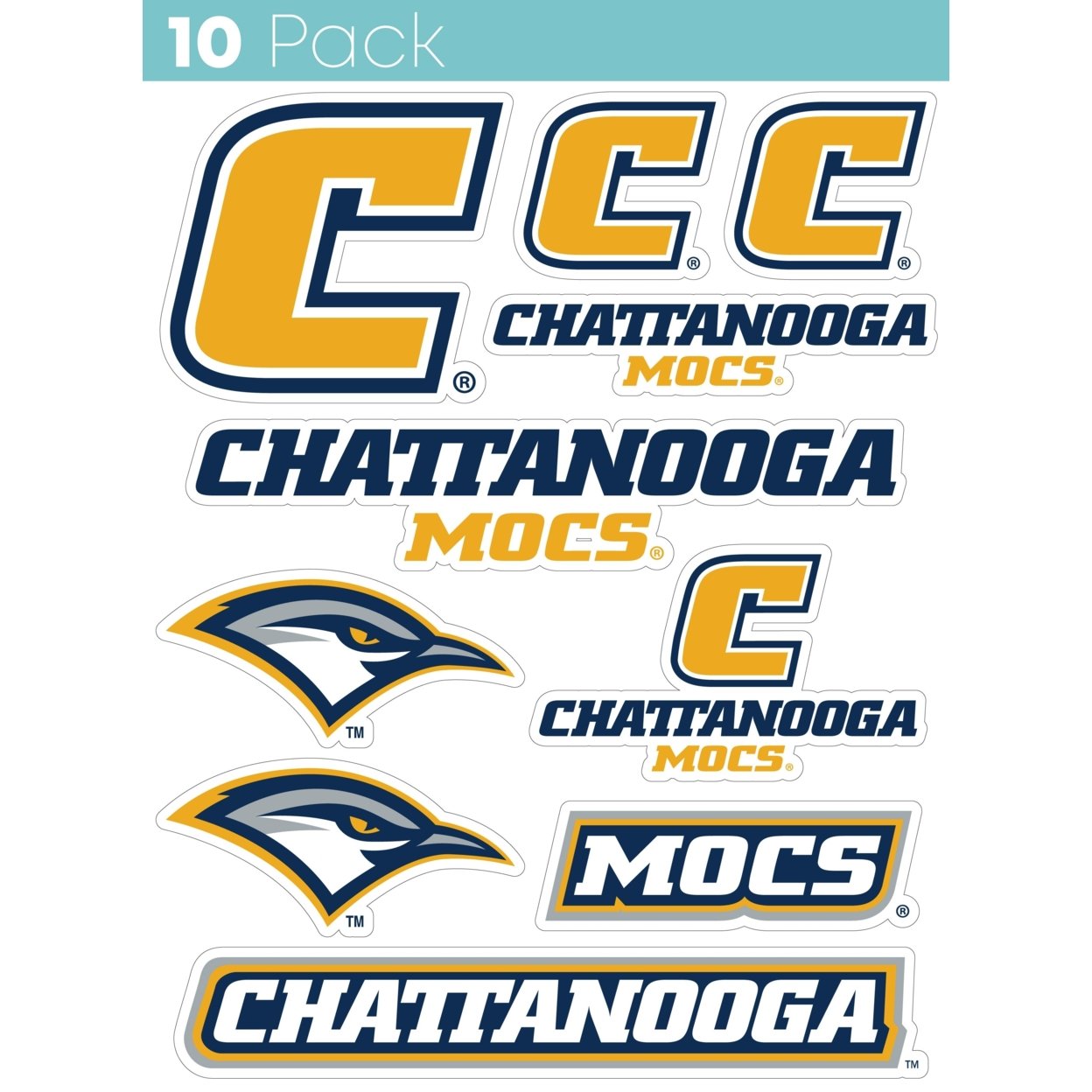 University Of Tennessee At Chattanooga 10 Pack Collegiate Vinyl Decal Sticker