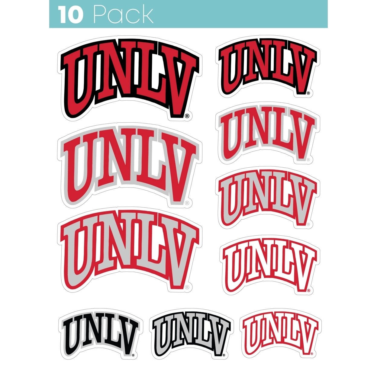 UNLV Rebels 10 Pack Collegiate Vinyl Decal Sticker