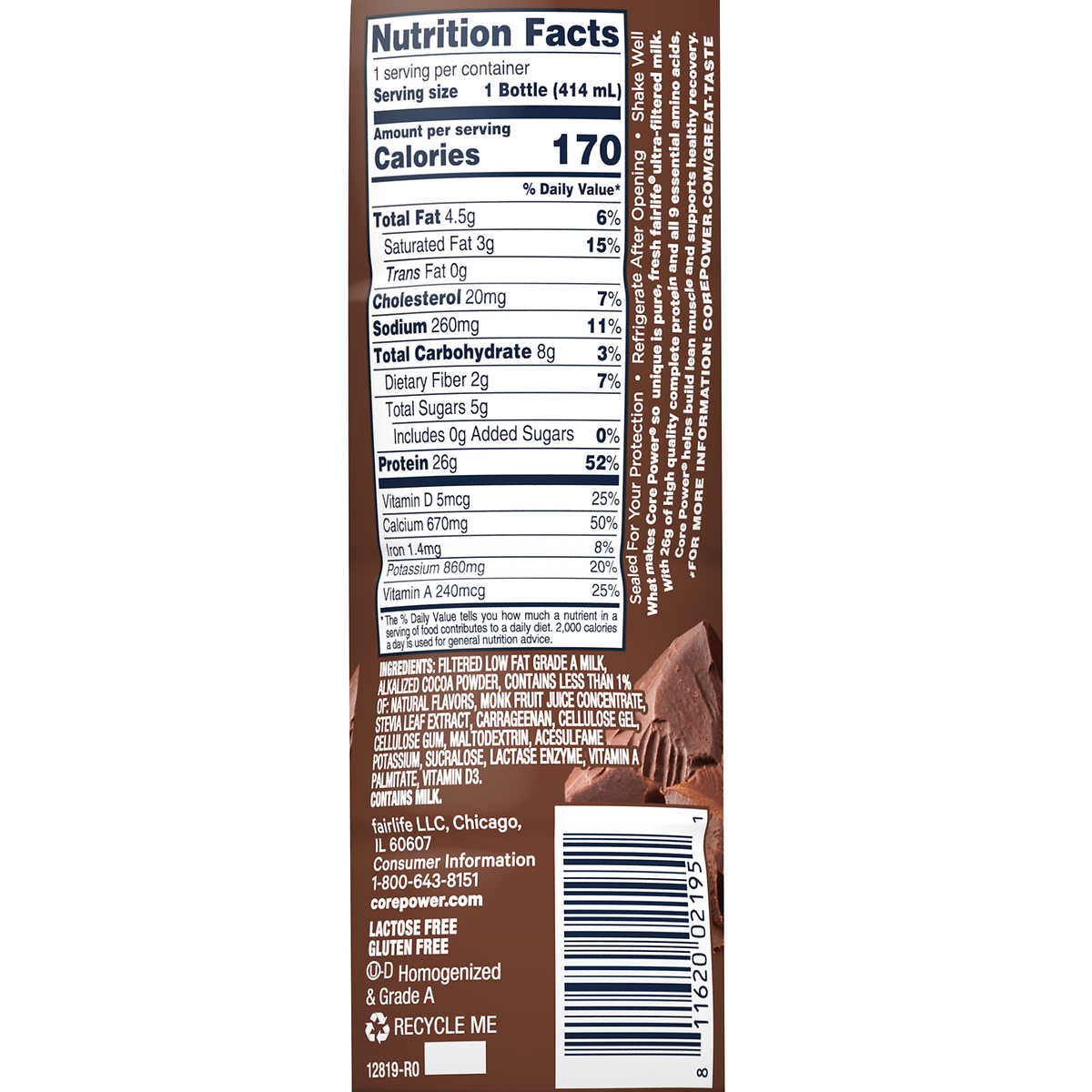 Fairlife Core Power High Protein Shake, Chocolate, 14 Fluid Ounce (Pack Of 10)