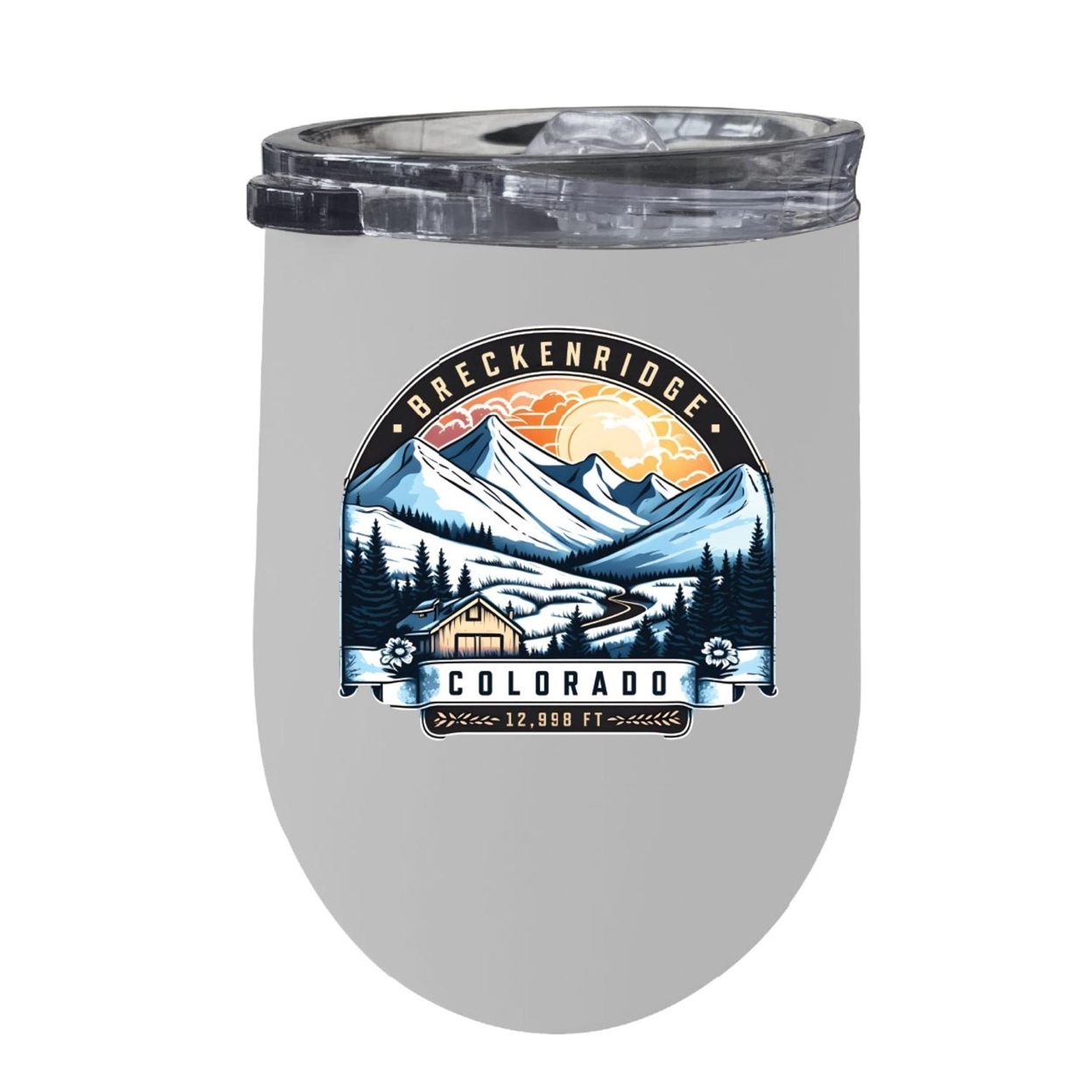 Breckenridge Colorado Souvenir 12 Oz Insulated Wine Stainless Steel Tumbler - White