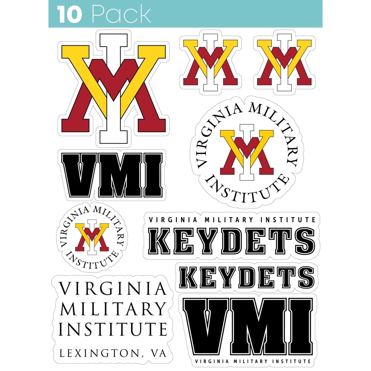 VMI Keydets 10 Pack Collegiate Vinyl Decal Sticker