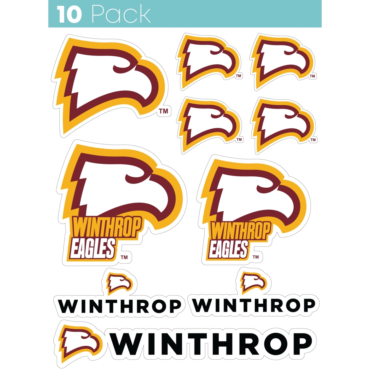 Winthrop University 10 Pack Collegiate Vinyl Decal Sticker
