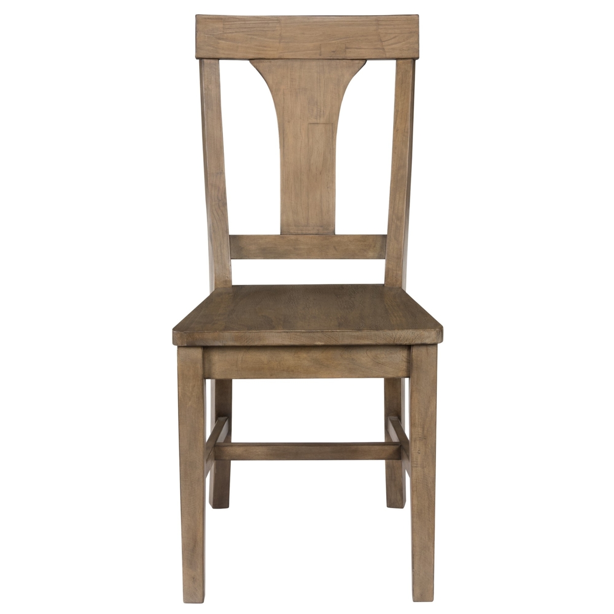 Reclaimed Wood Dining Chair With Fiddle Back, Set Of 2, Distressed Gray- Saltoro Sherpi