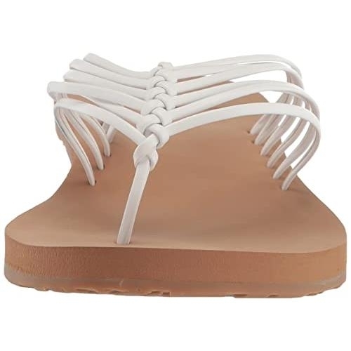 Roxy Women's Jasmine Flip Flop Sandal WHITE - WHITE, 8